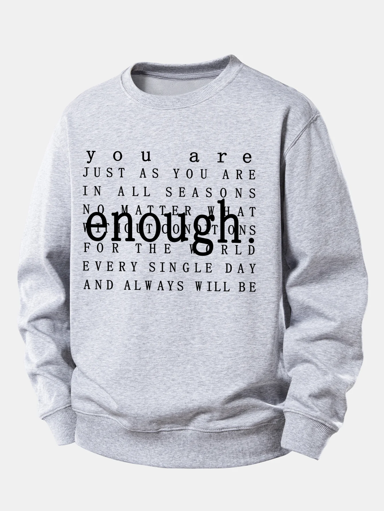 Genug Slogan Druck Entspannter Schnitt Sweatshirt - Image 4