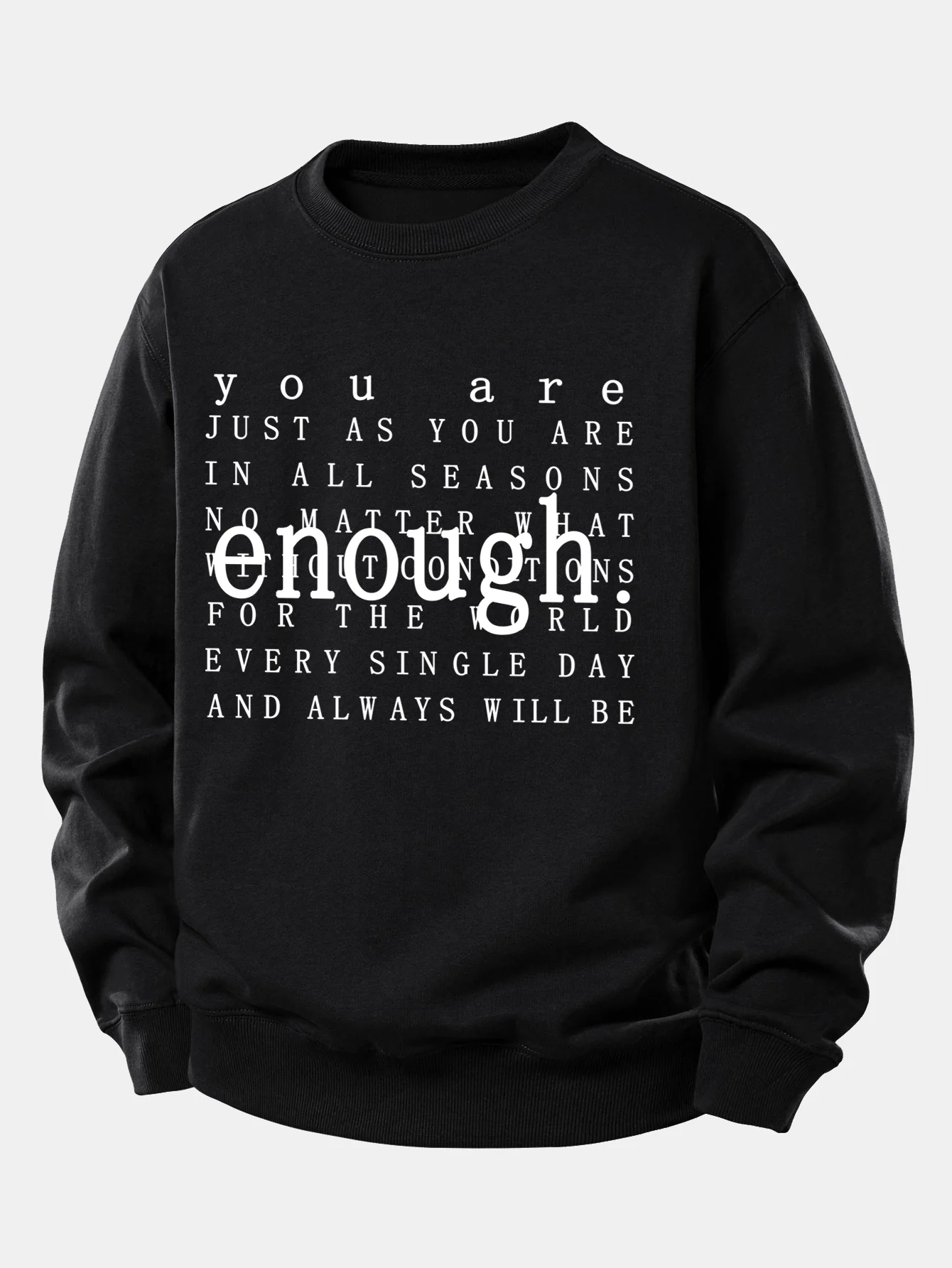 Genug Slogan Druck Entspannter Schnitt Sweatshirt - Image 5