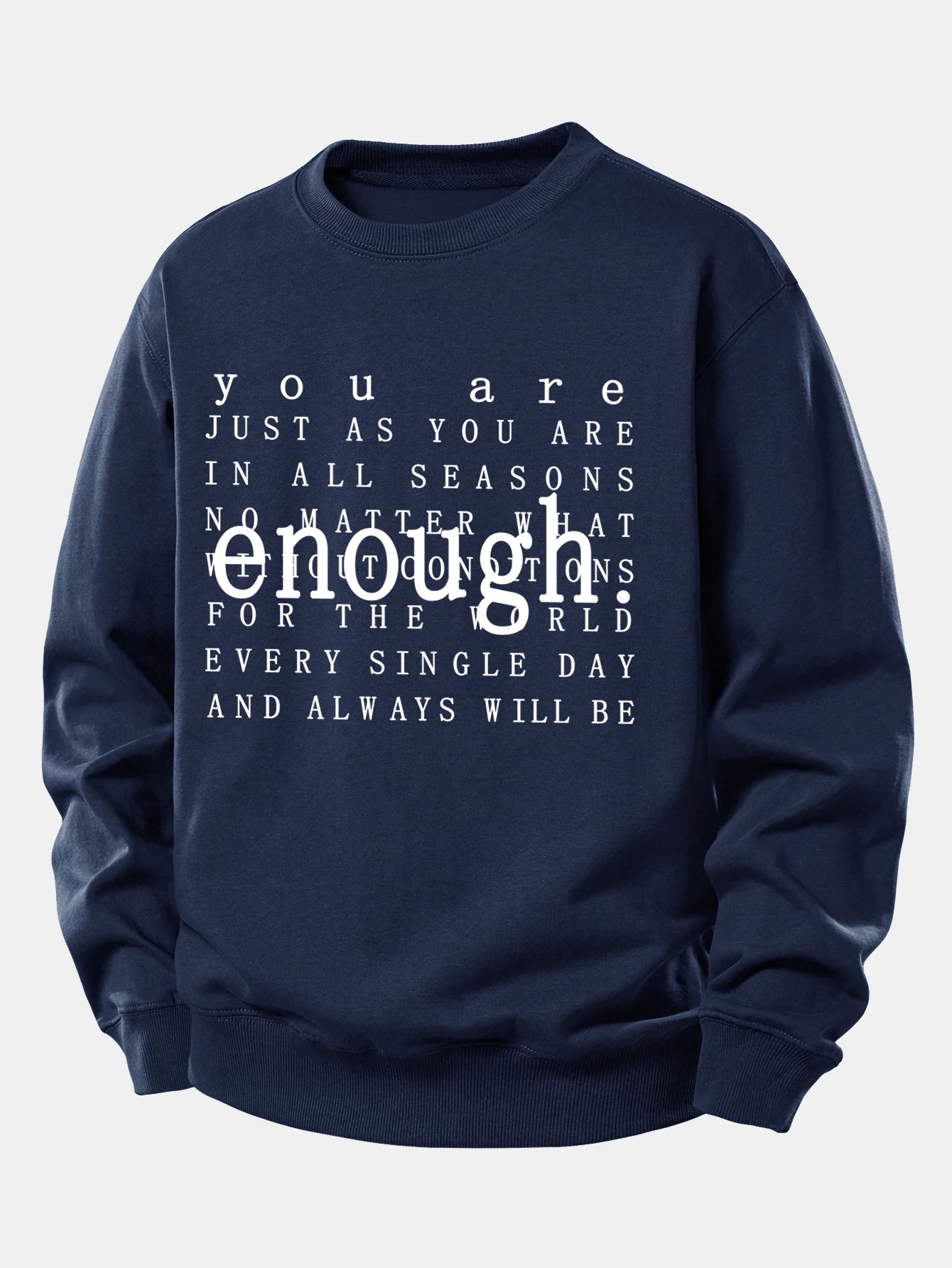 Genug Slogan Druck Entspannter Schnitt Sweatshirt - Image 6