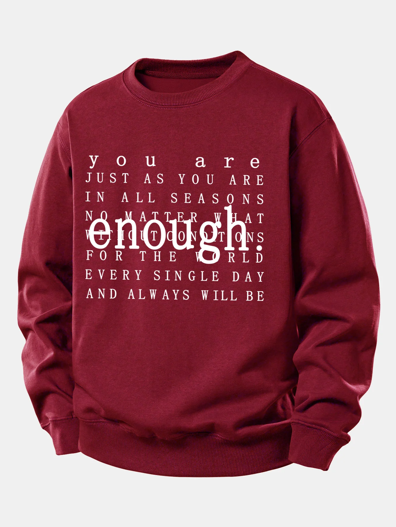 Genug Slogan Druck Entspannter Schnitt Sweatshirt - Image 7