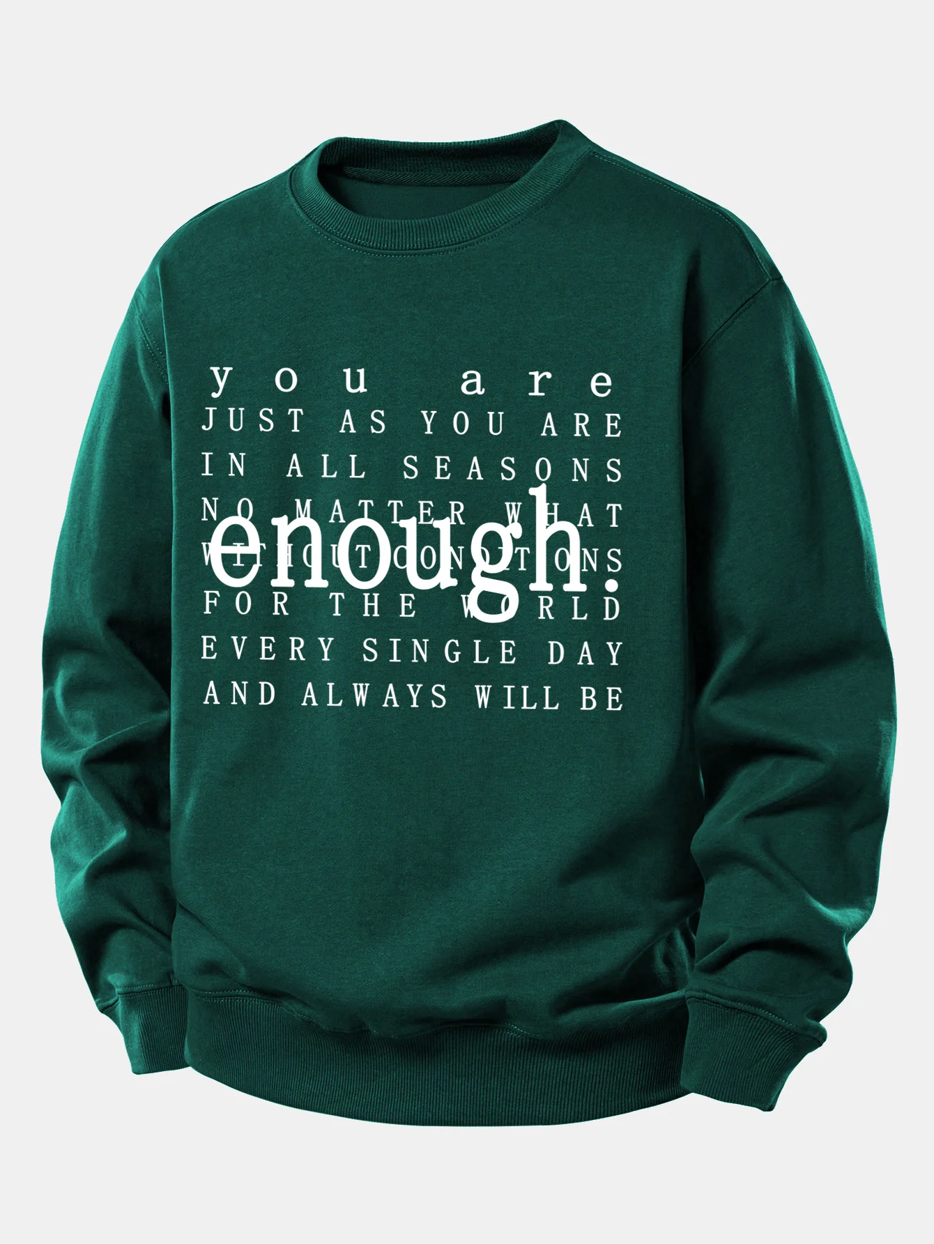 Genug Slogan Druck Entspannter Schnitt Sweatshirt - Image 9