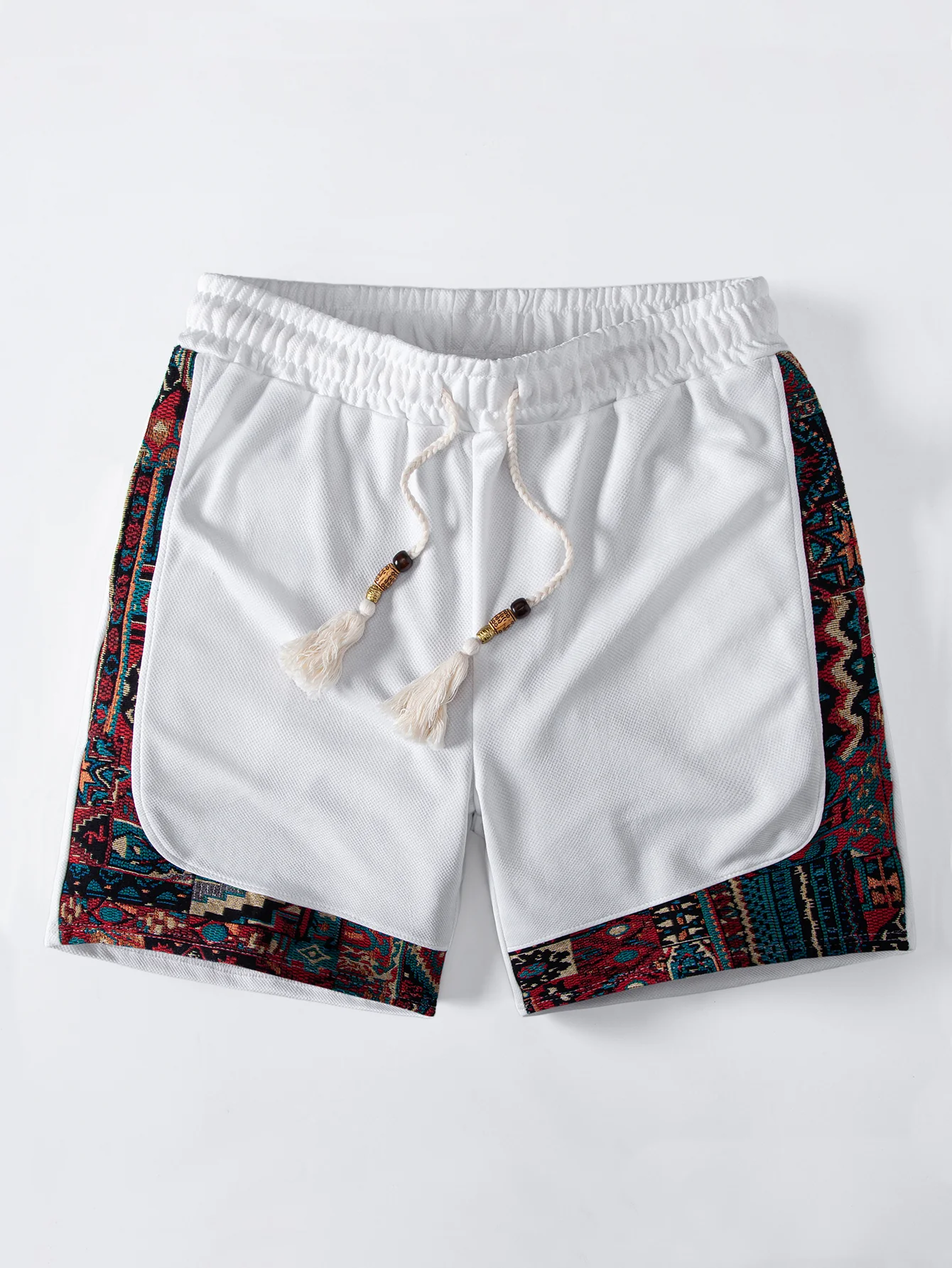 Ethnic Geometric Jacquard Patchwork 8" Shorts - Image 5