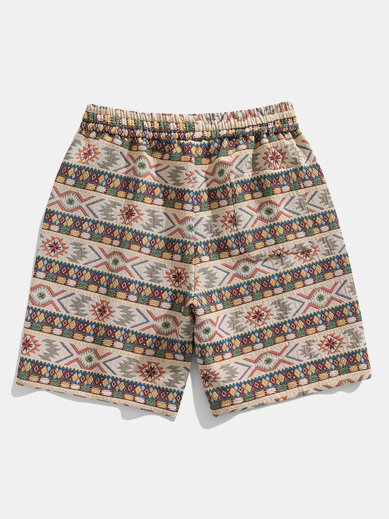 Ethnische geometrische Jacquard-Shorts mit Kordelzug - Image 2