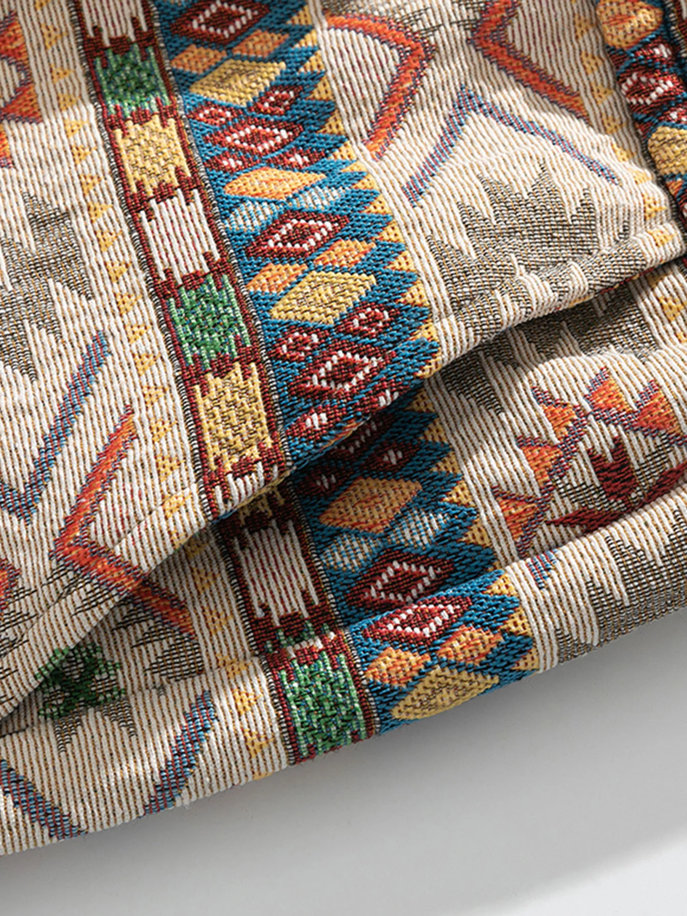 Ethnische geometrische Jacquard-Shorts mit Kordelzug - Image 4