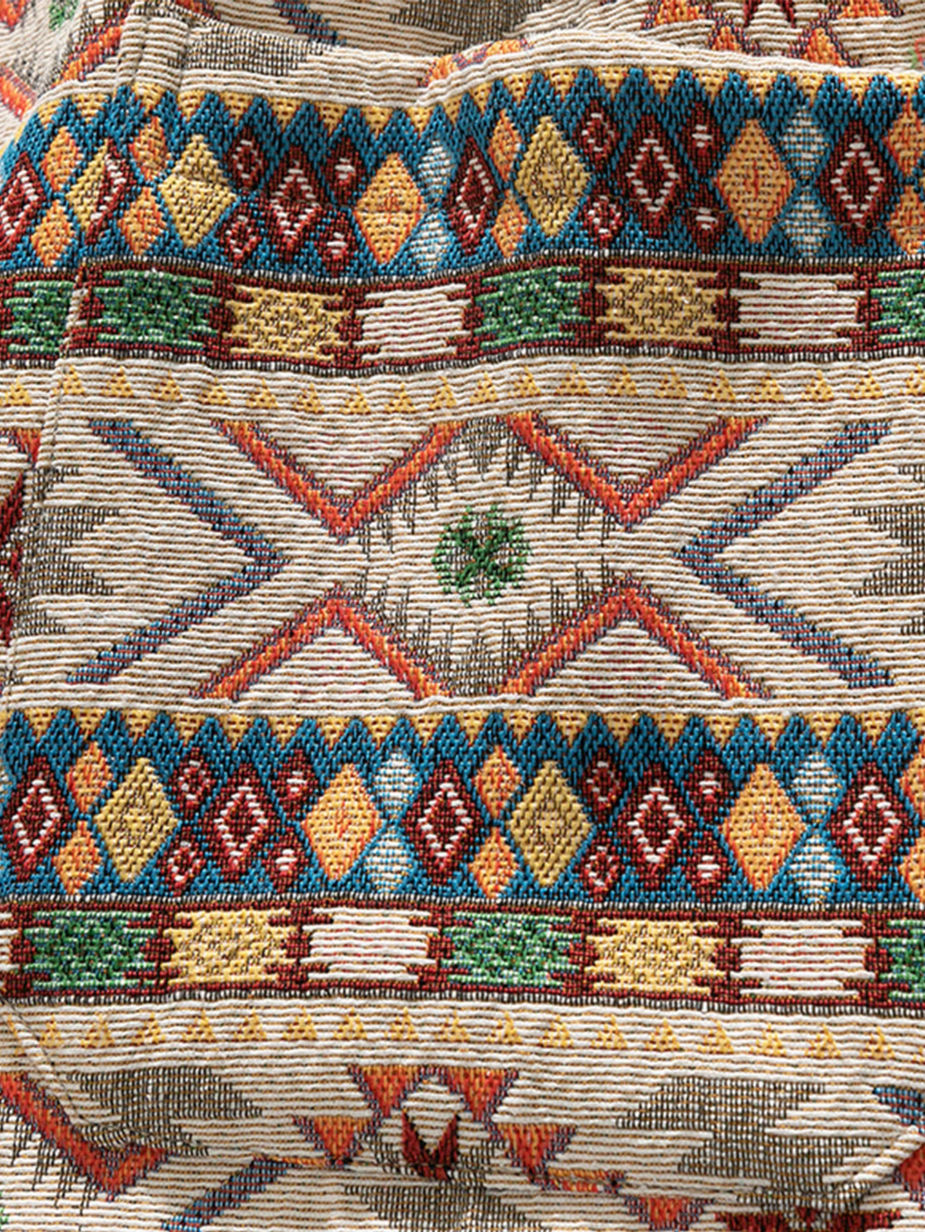 Ethnische geometrische Jacquard-Shorts mit Kordelzug - Image 6