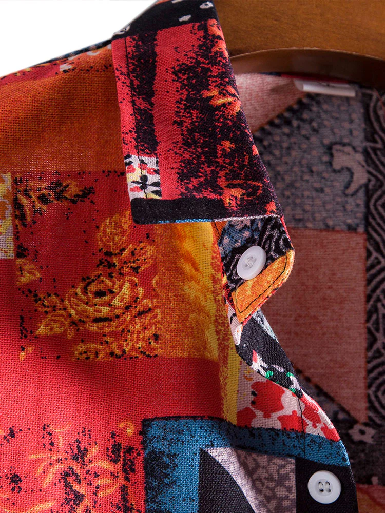 Ethnisches Patchwork-Druckhemd - Image 3