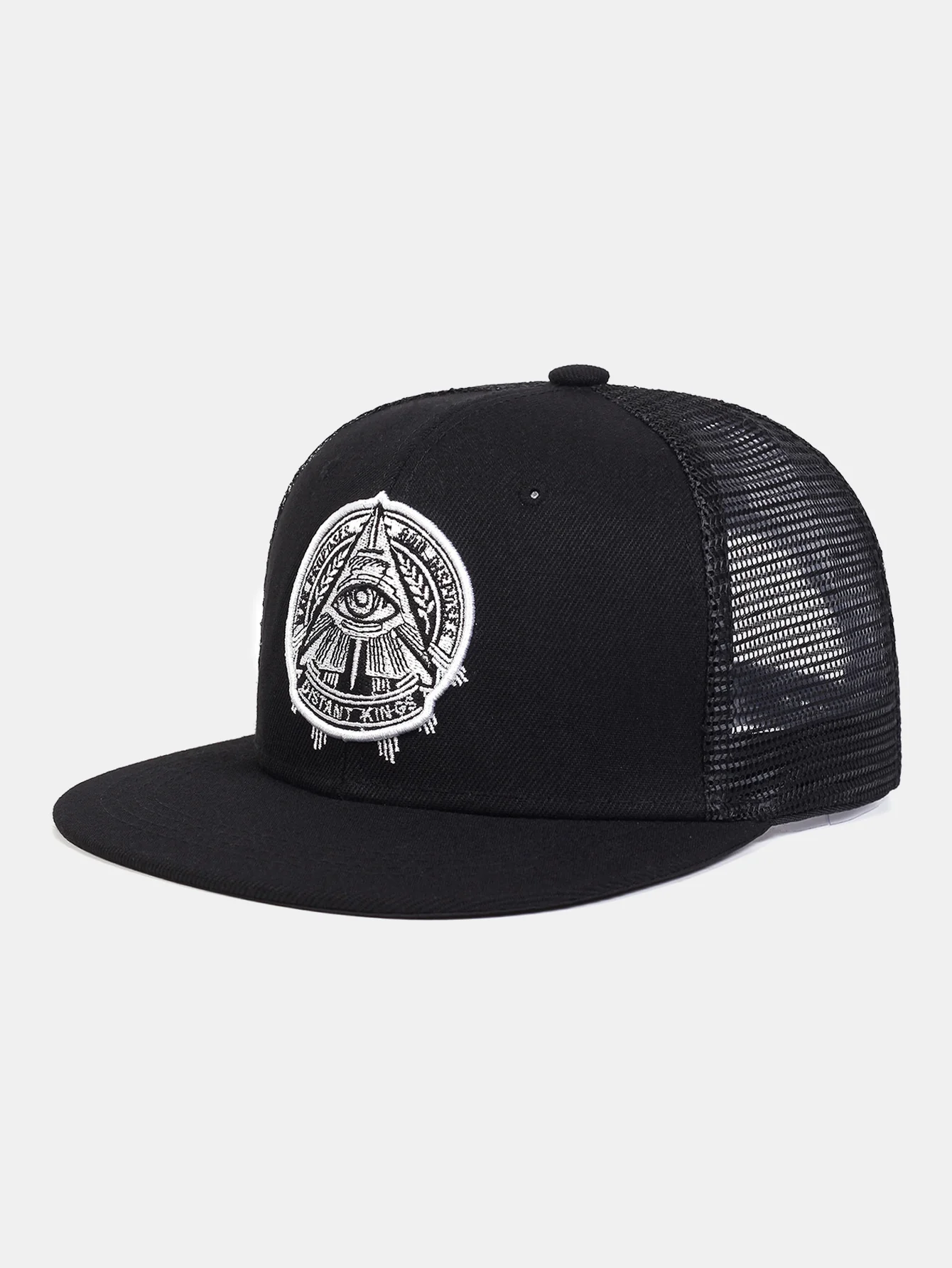 Eye Of God Embroidered Flat-brimmed Hat