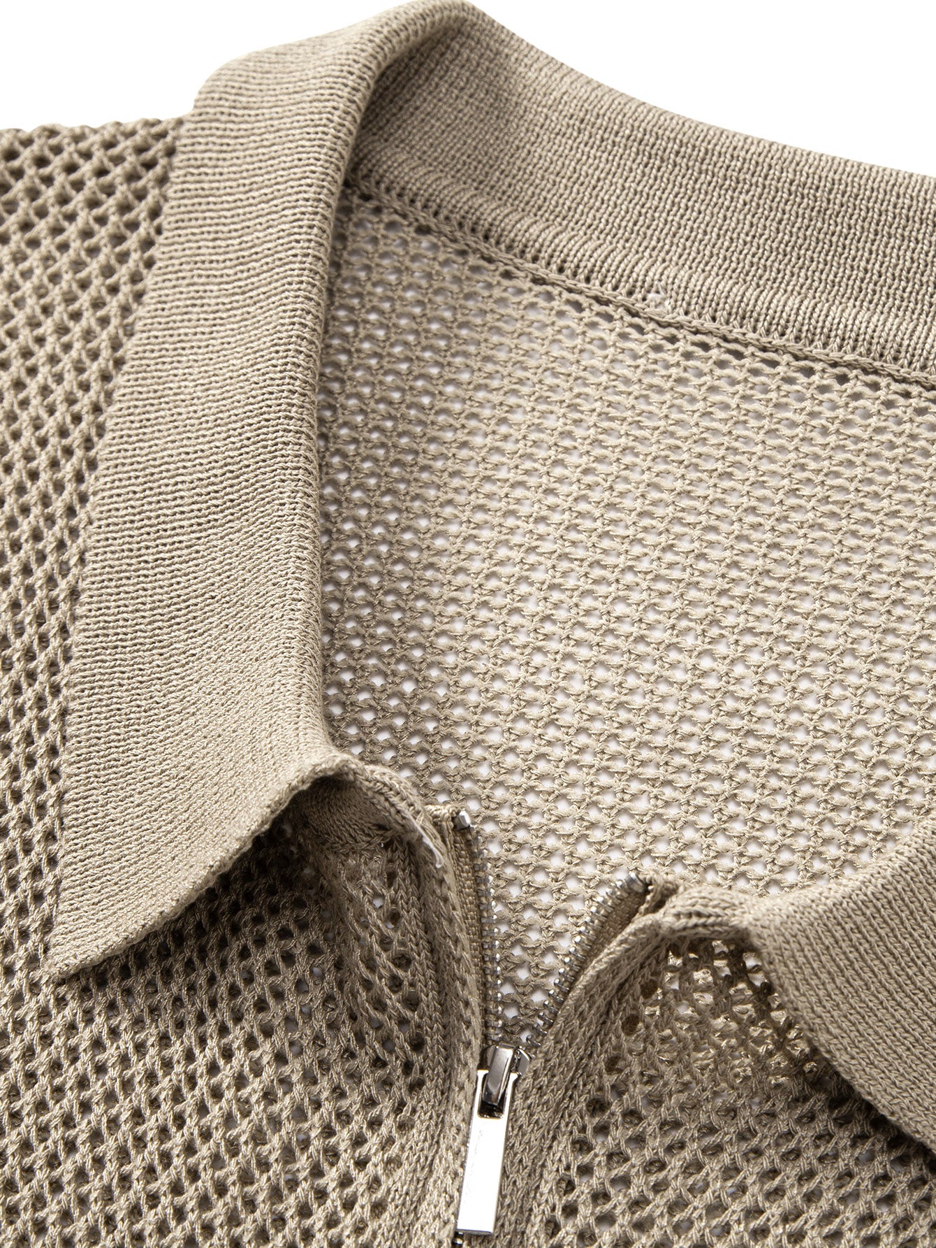 Eyelet Zip Up Strick-Poloshirts-Shirt - Image 11