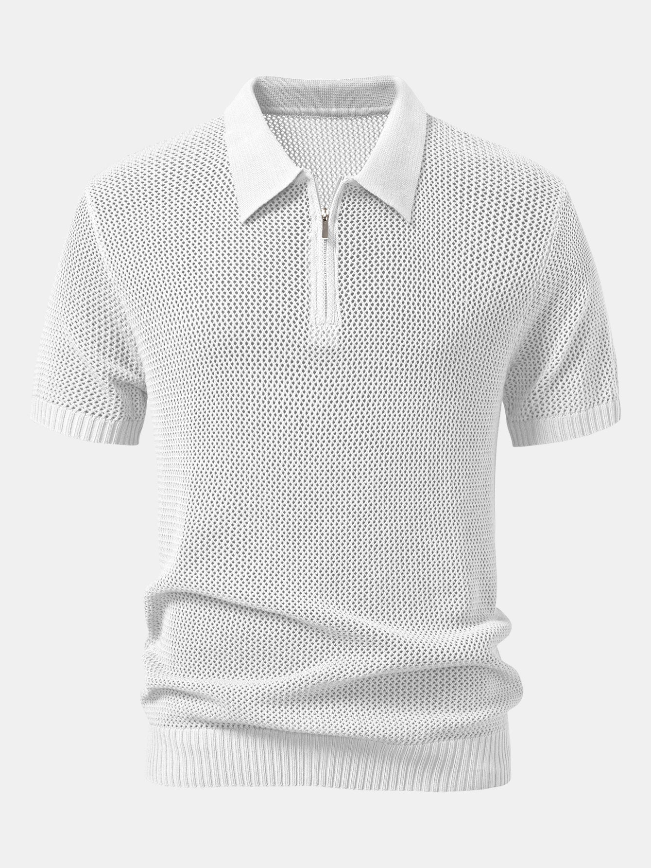 Eyelet Zip Up Strick-Poloshirts-Shirt - Image 9
