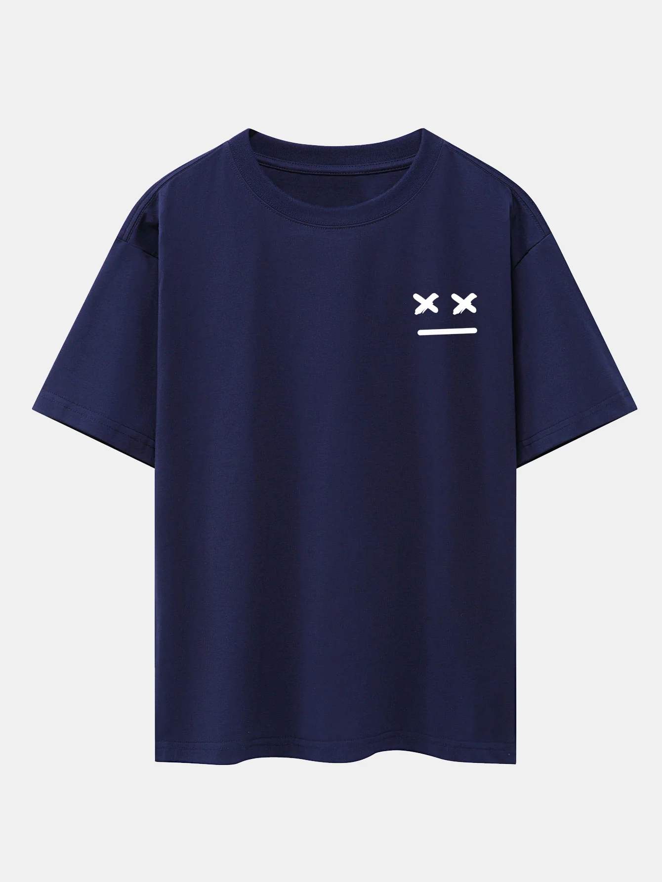 Oversize-T-Shirt mit überschnittenen Schultern und Aufdruck von Gesichtsausdrücken - Image 11