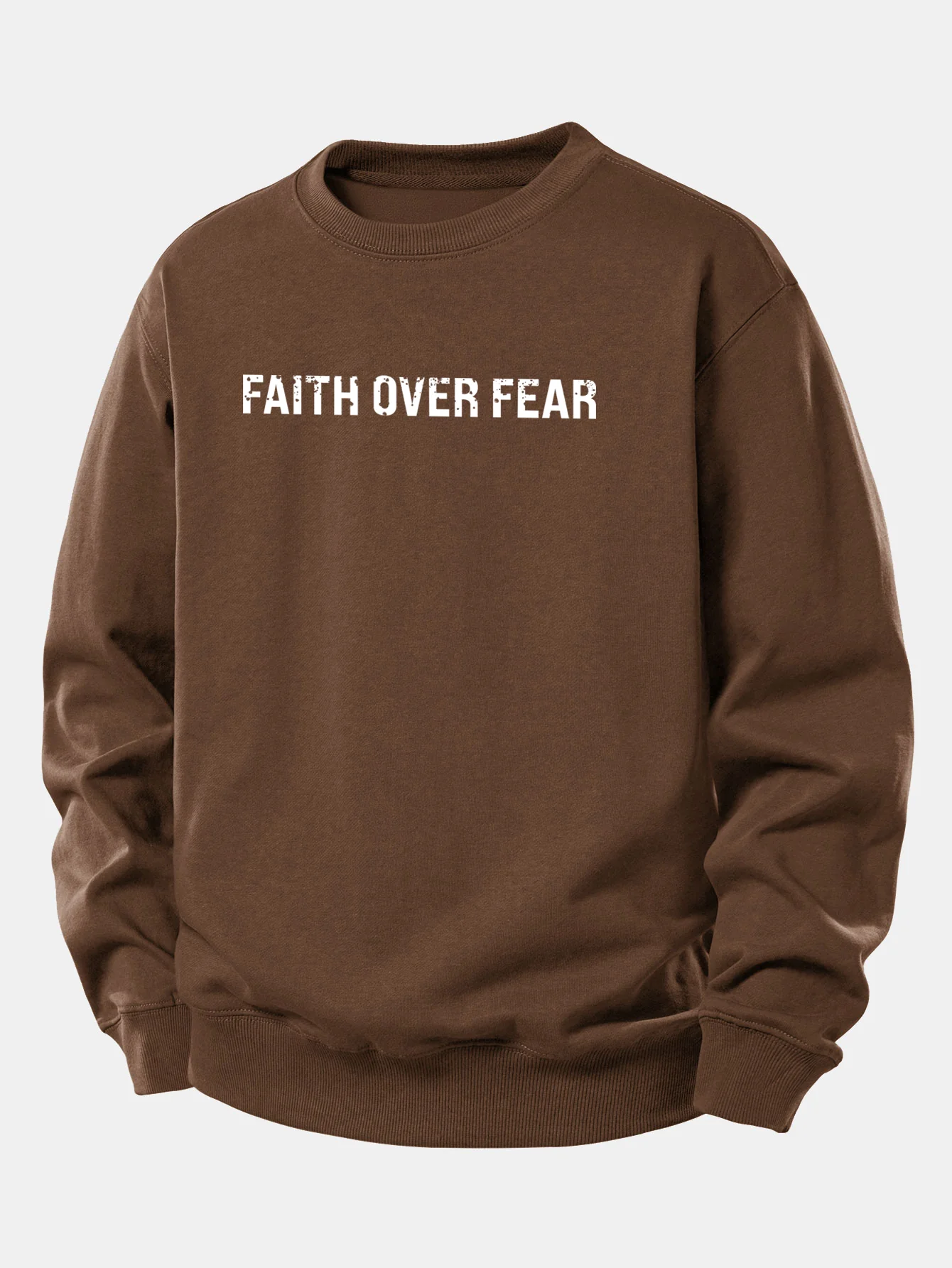 Faith Over Fear American Flag Print Relax Fit Sweatshirt - Image 16