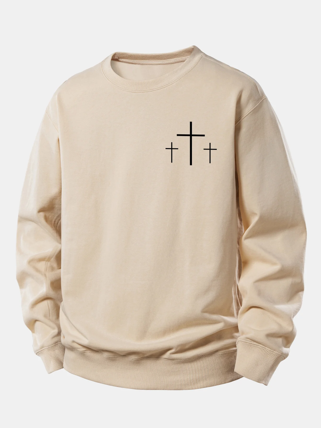 Faith Over Fear Cross Print Relax Fit Sweatshirt - Image 10