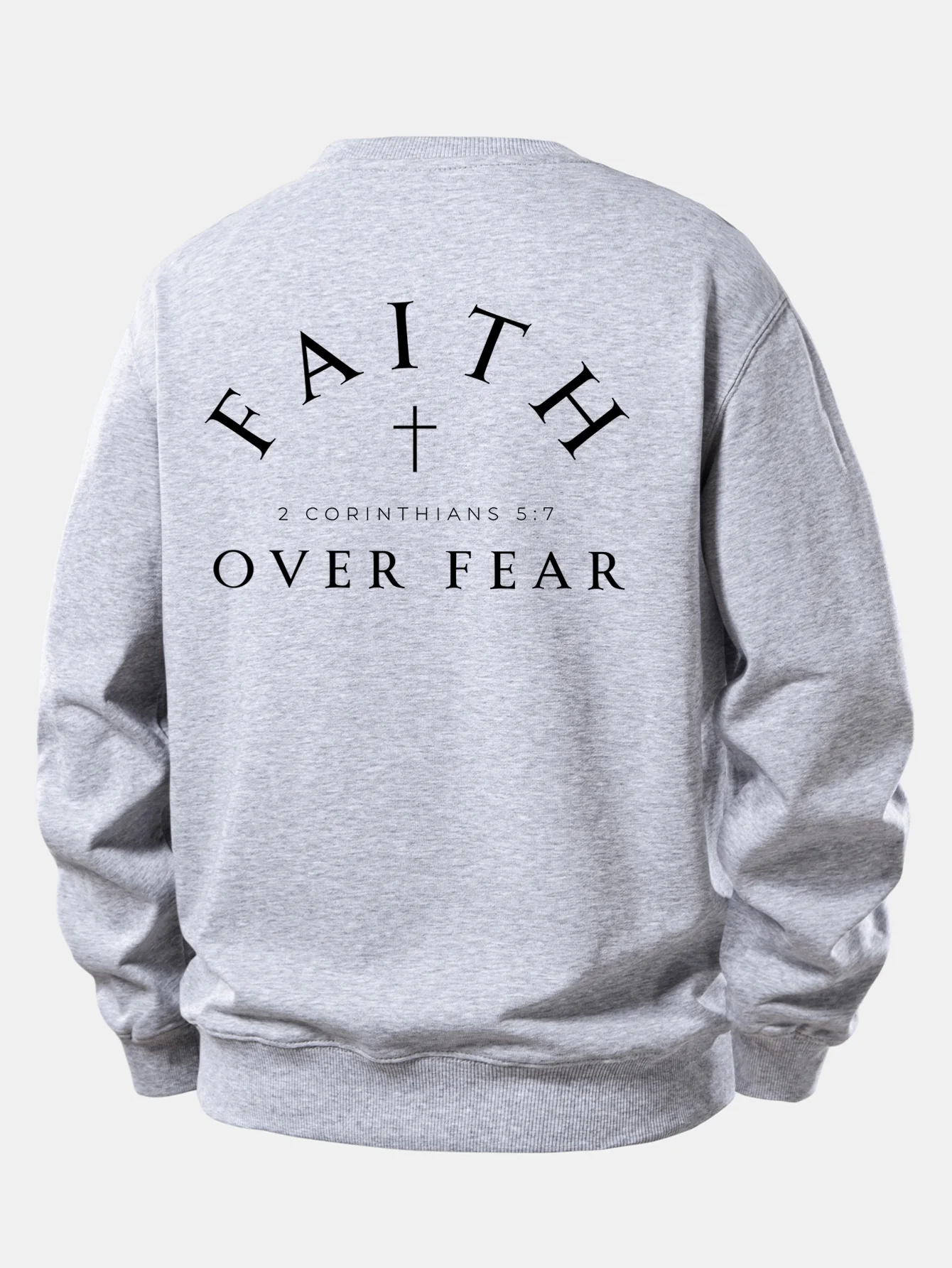 Faith Over Fear Cross Print Relax Fit Sweatshirt - Image 11
