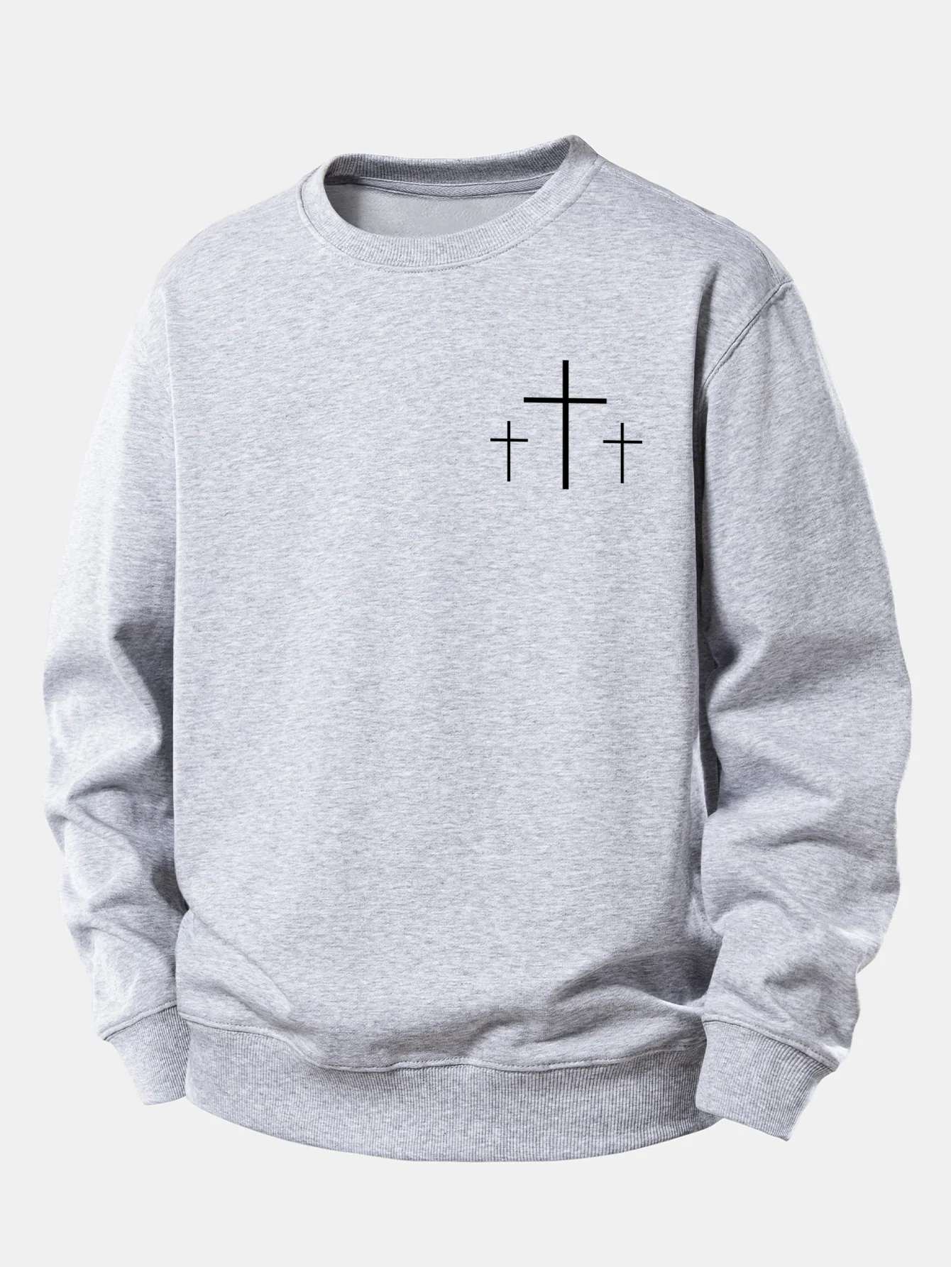 Faith Over Fear Cross Print Relax Fit Sweatshirt - Image 12