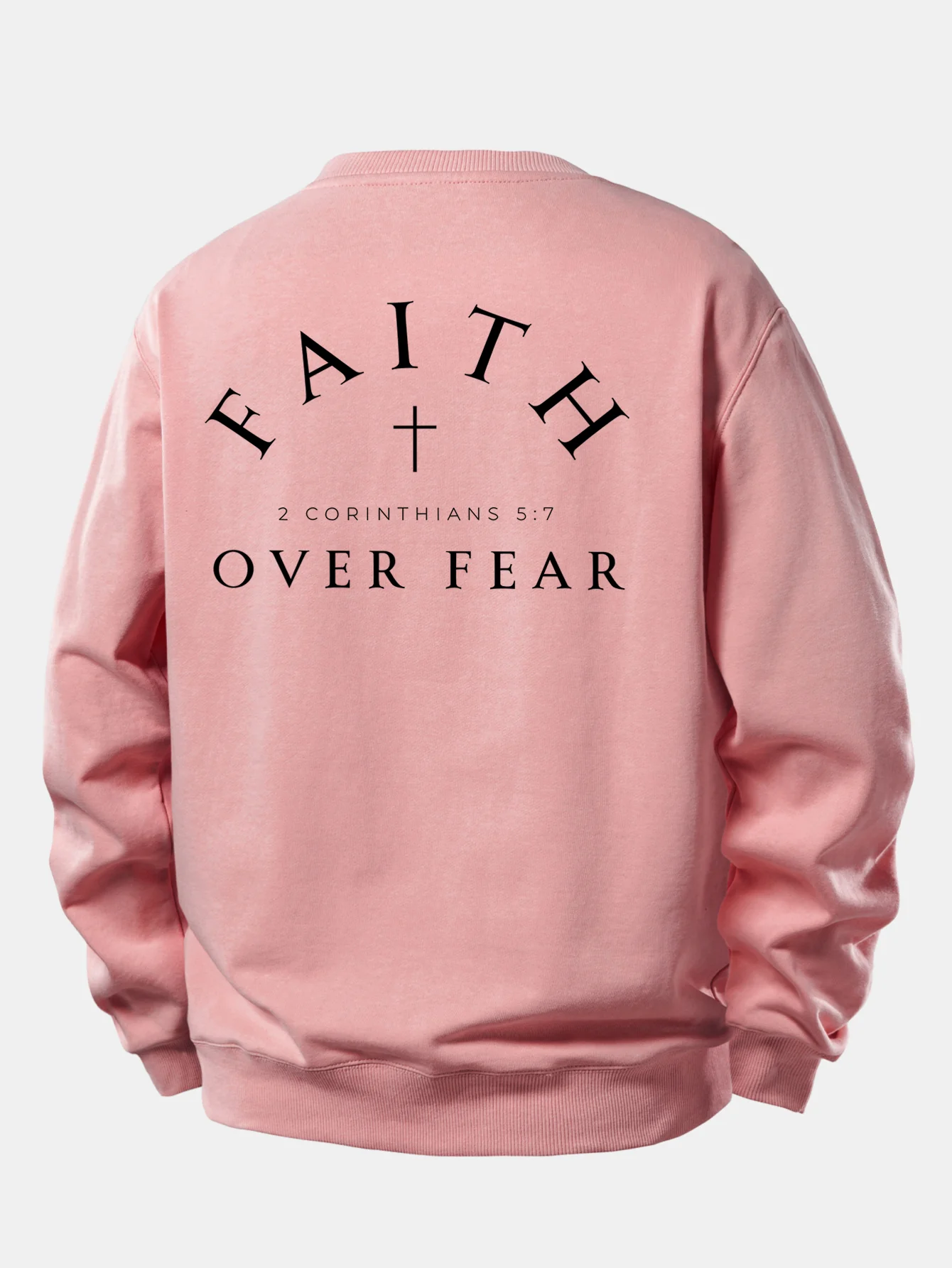 Faith Over Fear Cross Print Relax Fit Sweatshirt - Image 13