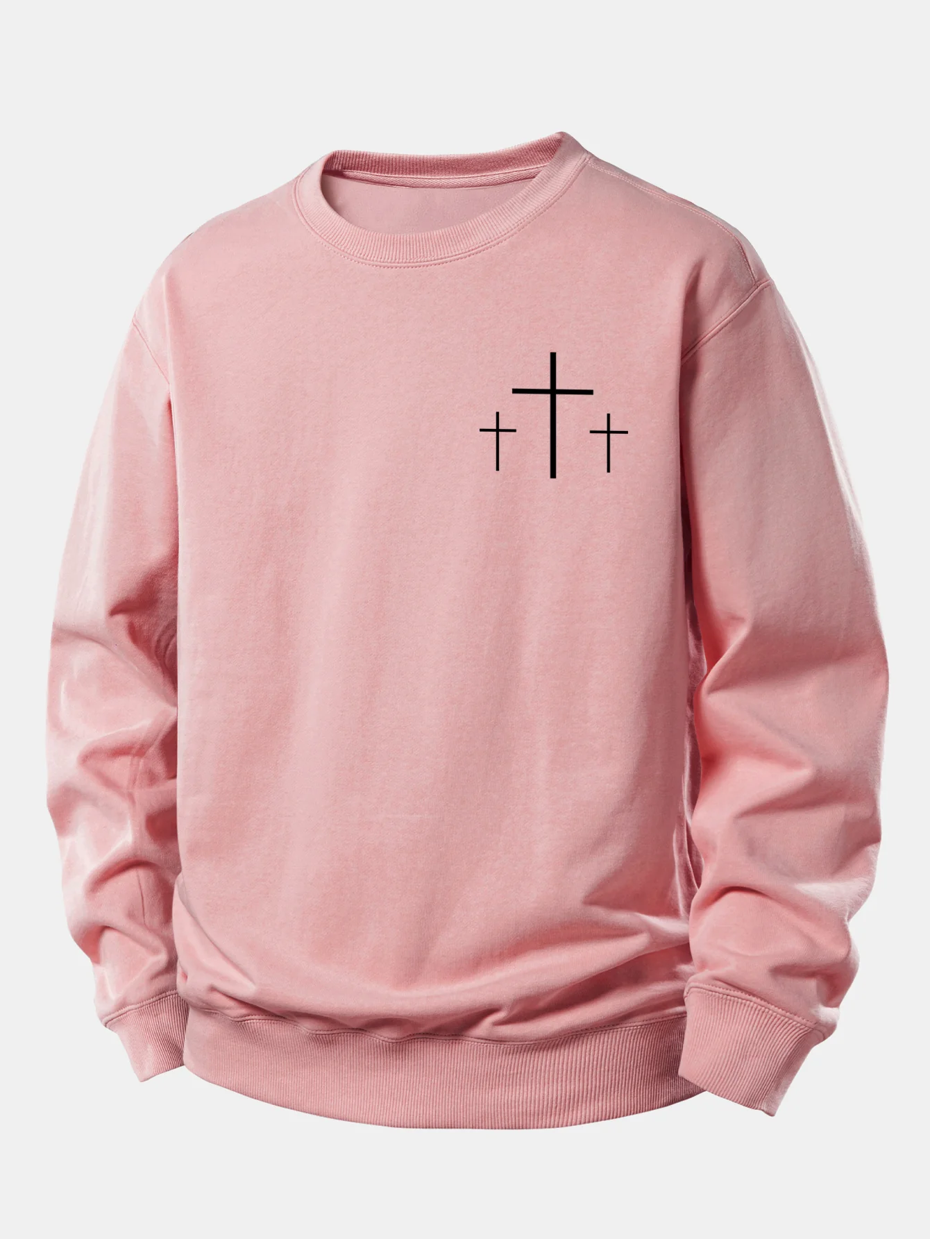 Faith Over Fear Cross Print Relax Fit Sweatshirt - Image 14