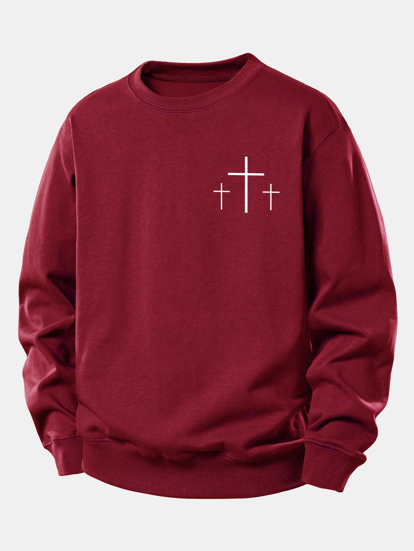 Faith Over Fear Cross Print Relax Fit Sweatshirt - Image 16