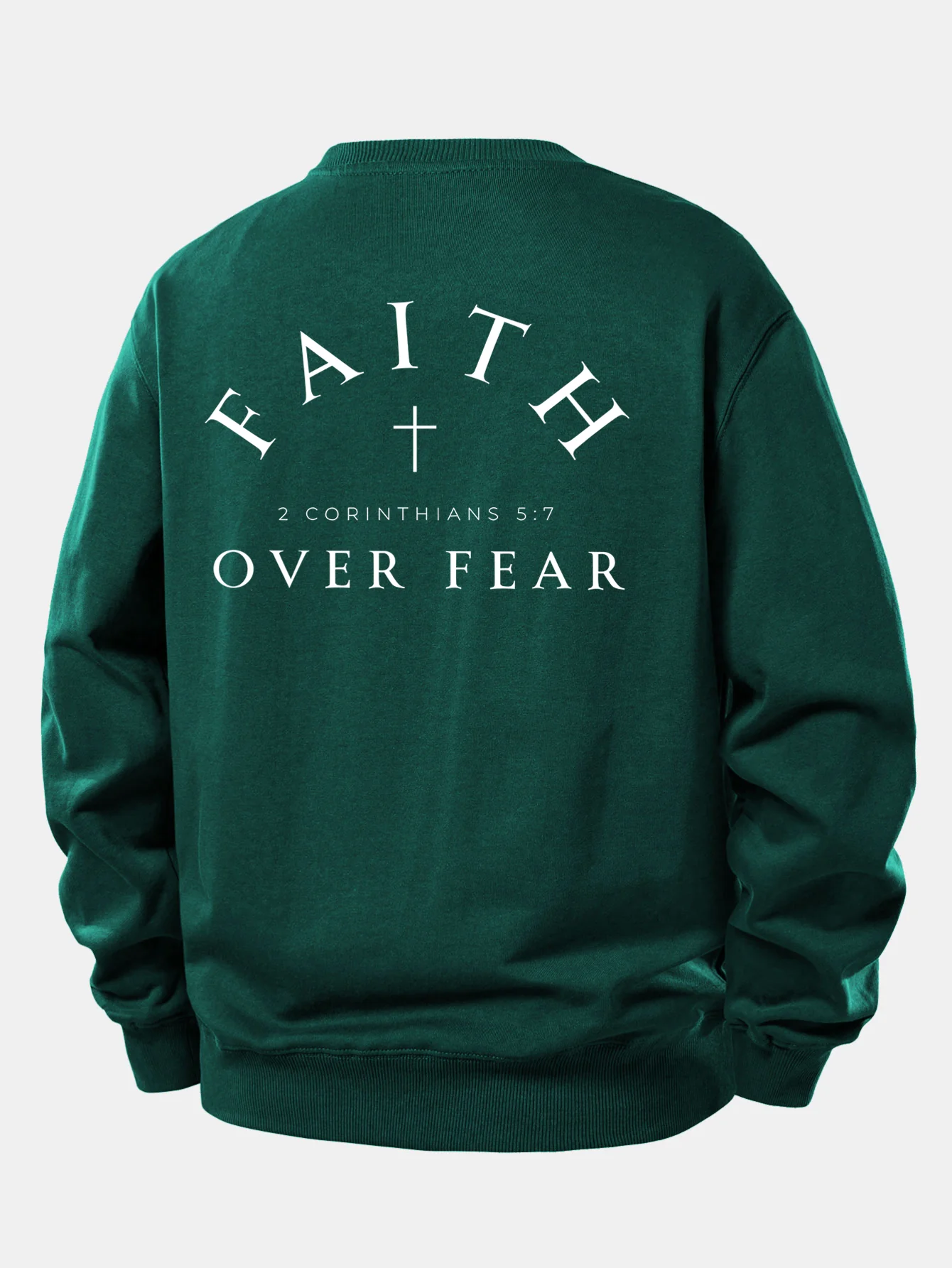 Faith Over Fear Cross Print Relax Fit Sweatshirt - Image 17