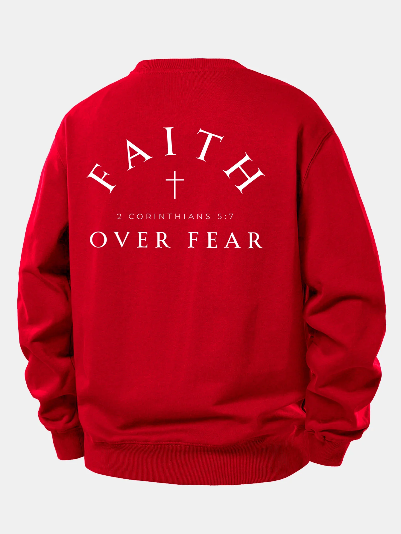 Faith Over Fear Cross Print Relax Fit Sweatshirt - Image 19