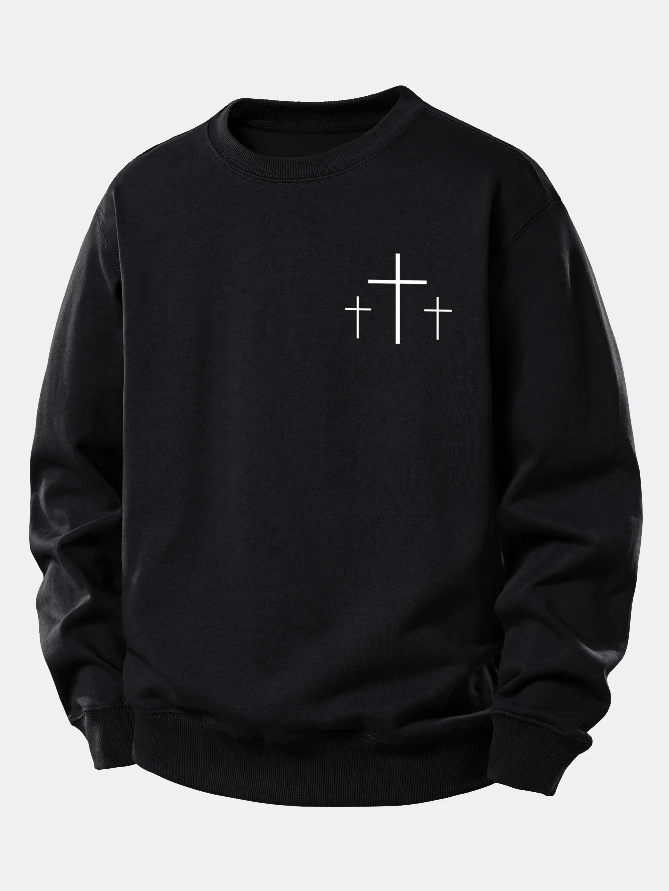 Faith Over Fear Cross Print Relax Fit Sweatshirt - Image 2