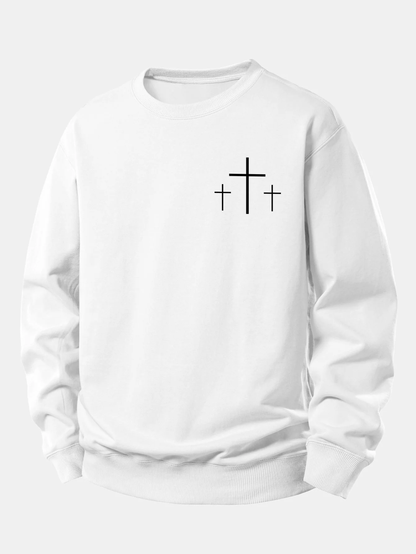 Faith Over Fear Cross Print Relax Fit Sweatshirt - Image 4