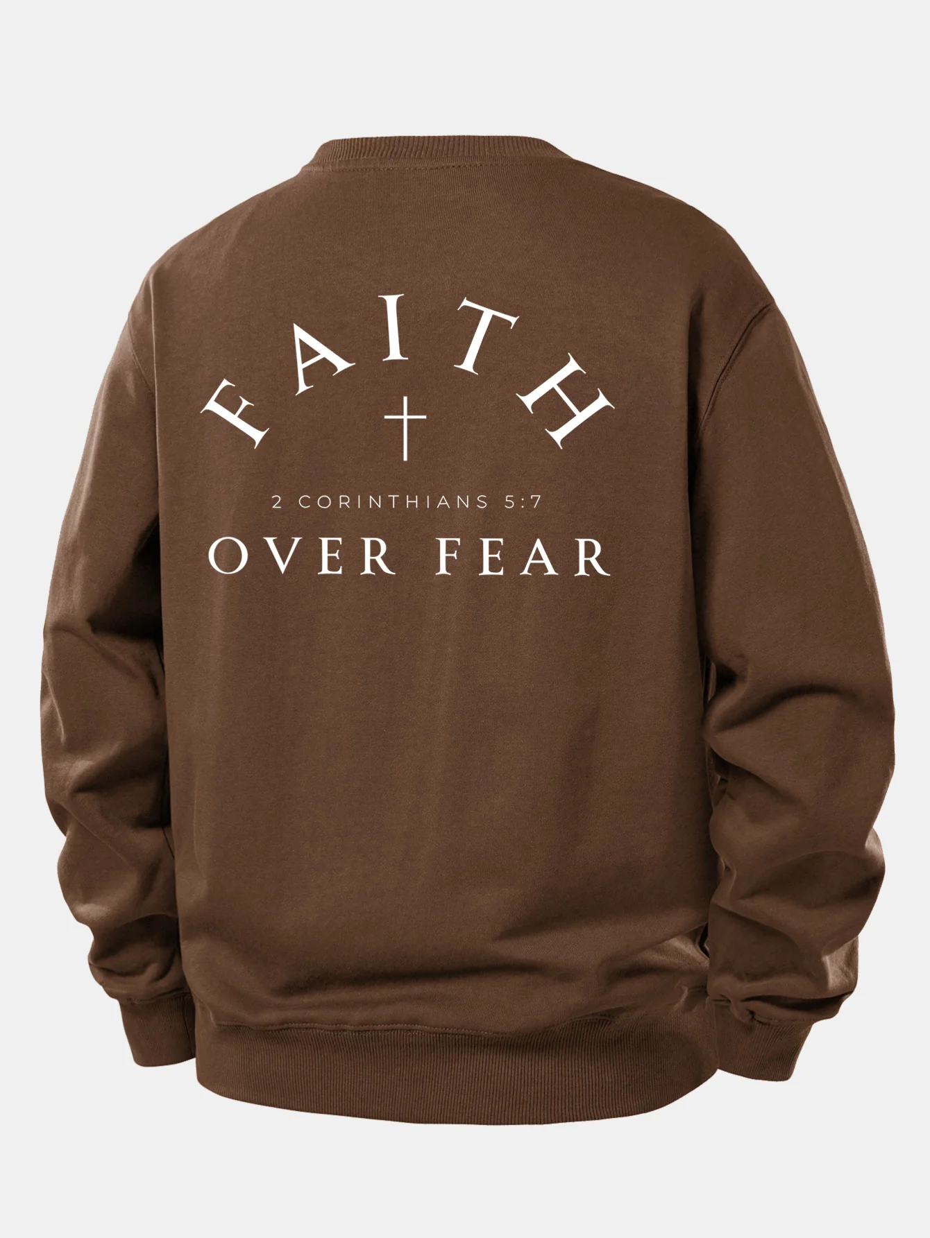 Faith Over Fear Cross Print Relax Fit Sweatshirt - Image 5