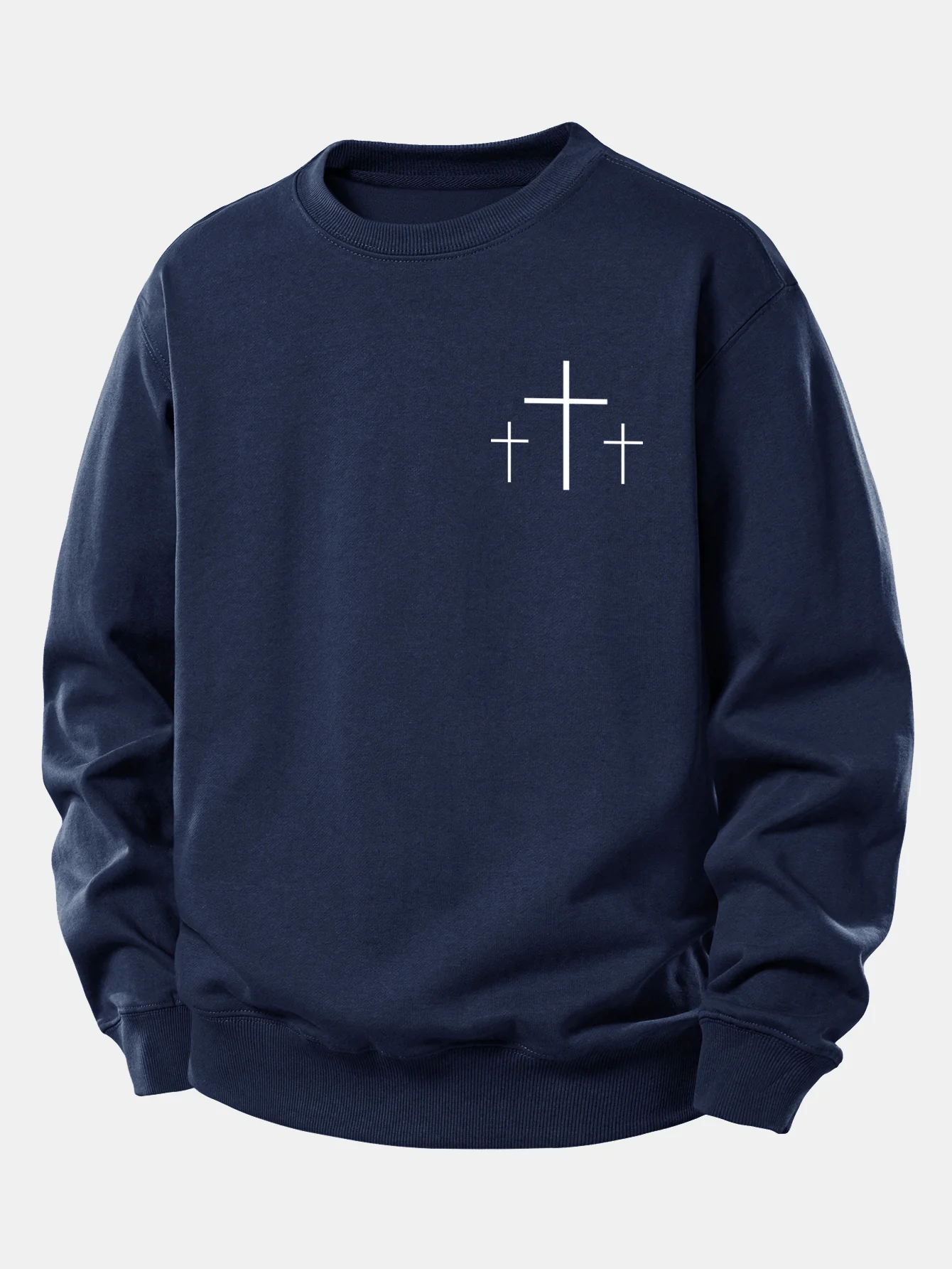 Faith Over Fear Cross Print Relax Fit Sweatshirt - Image 8
