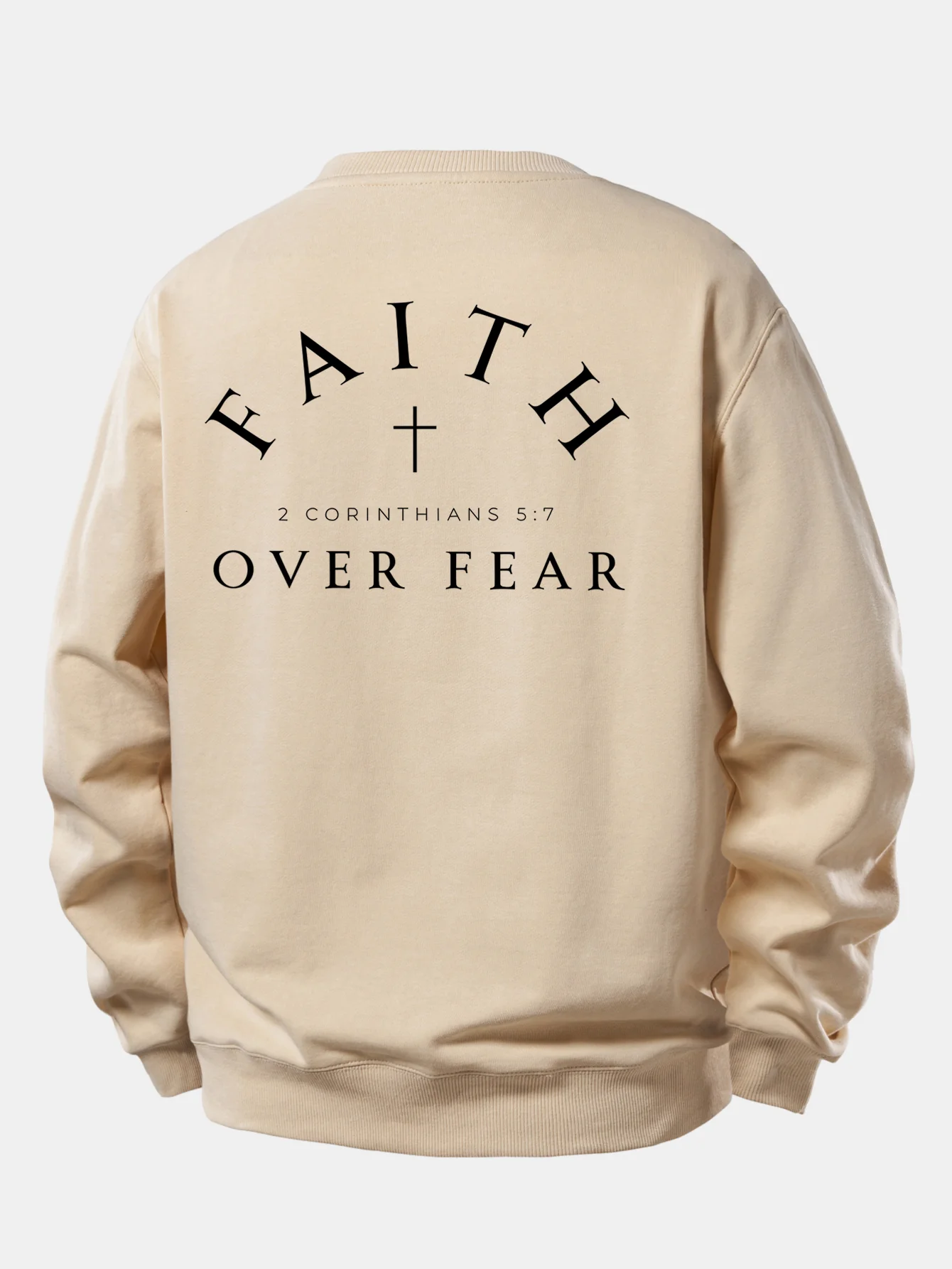 Faith Over Fear Cross Print Relax Fit Sweatshirt - Image 9