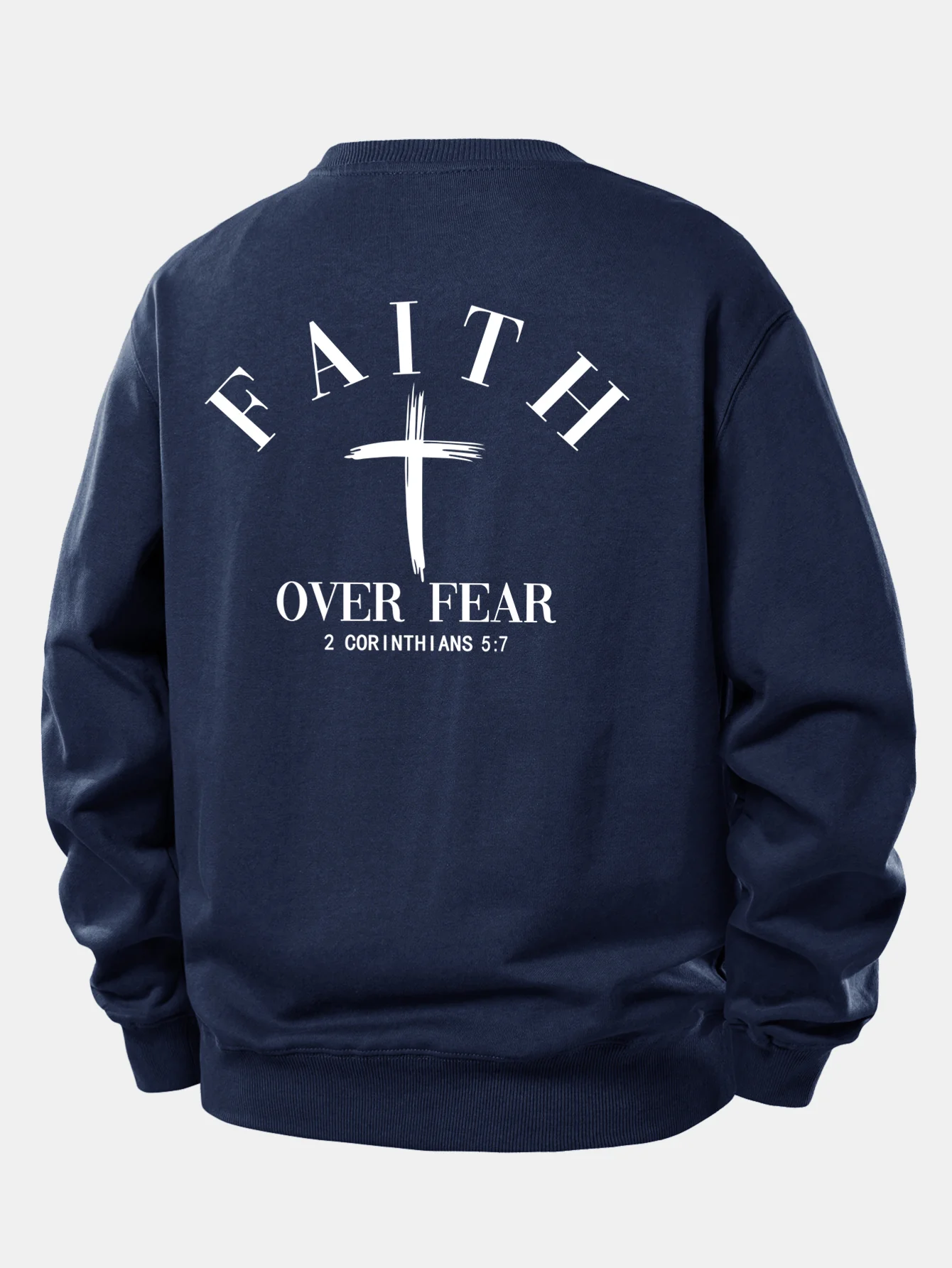 Faith Over Fear Cross Print Relax Fit Sweatshirt - Image 13