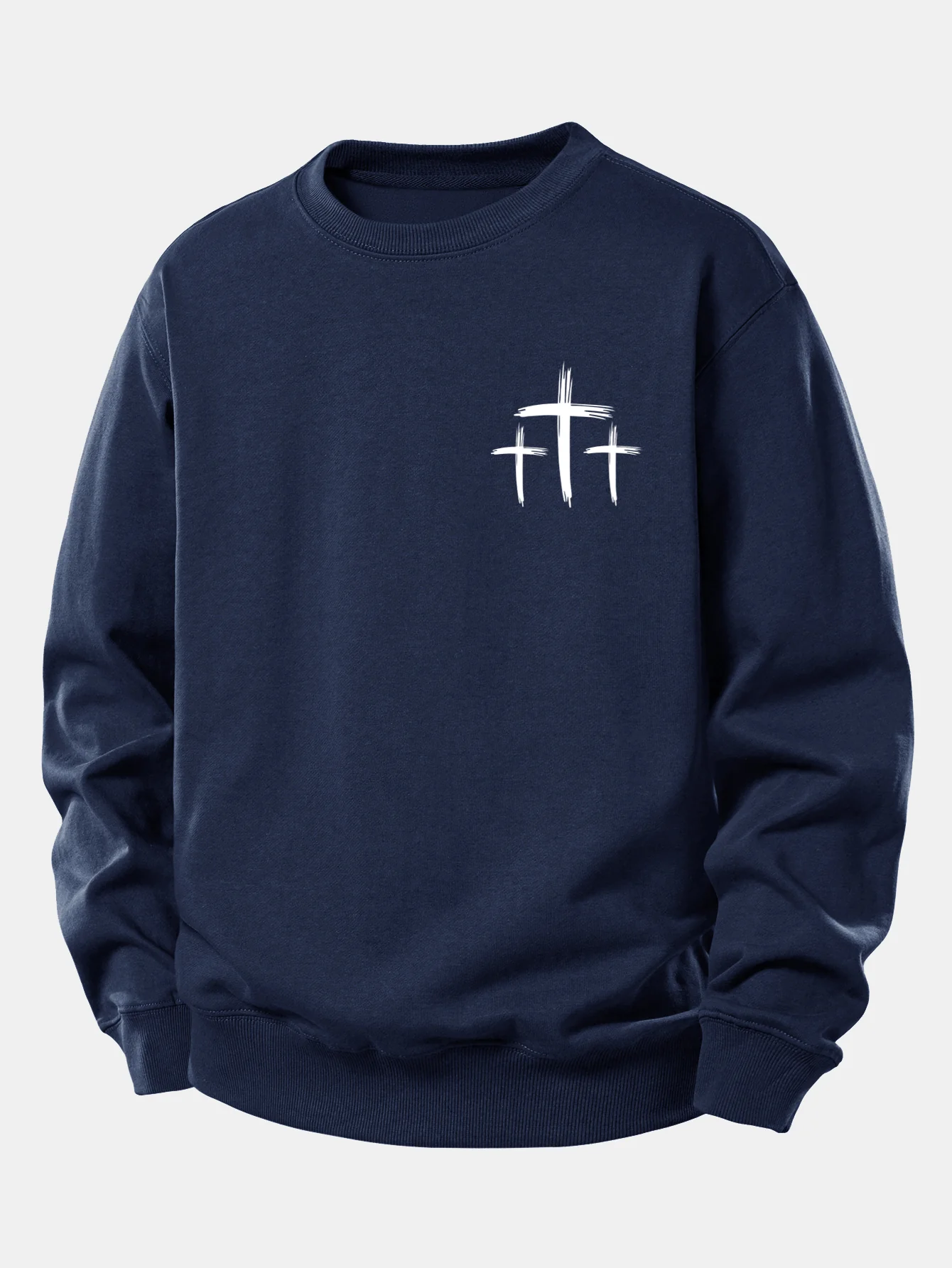 Faith Over Fear Cross Print Relax Fit Sweatshirt - Image 14
