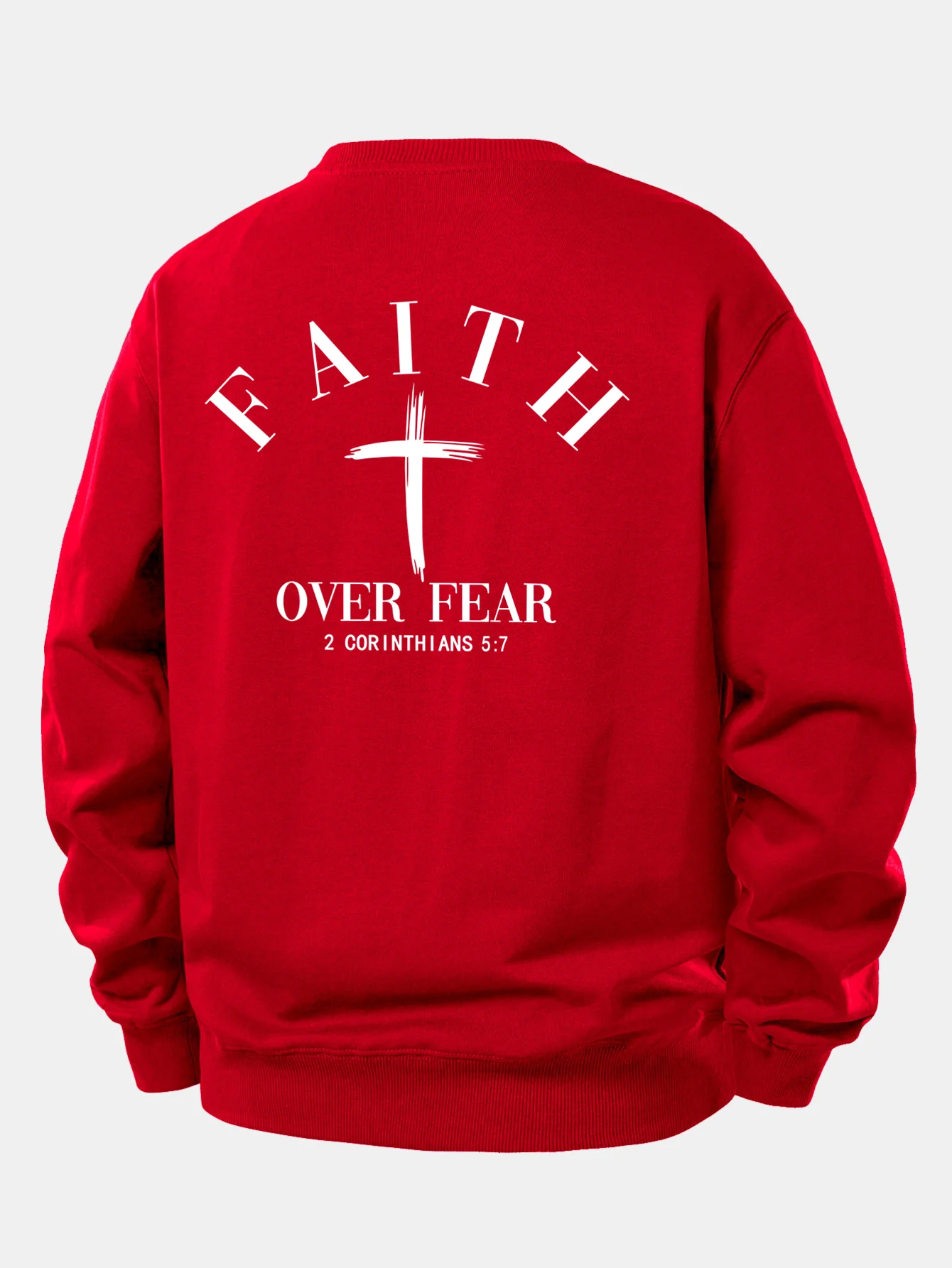 Faith Over Fear Cross Print Relax Fit Sweatshirt - Image 17