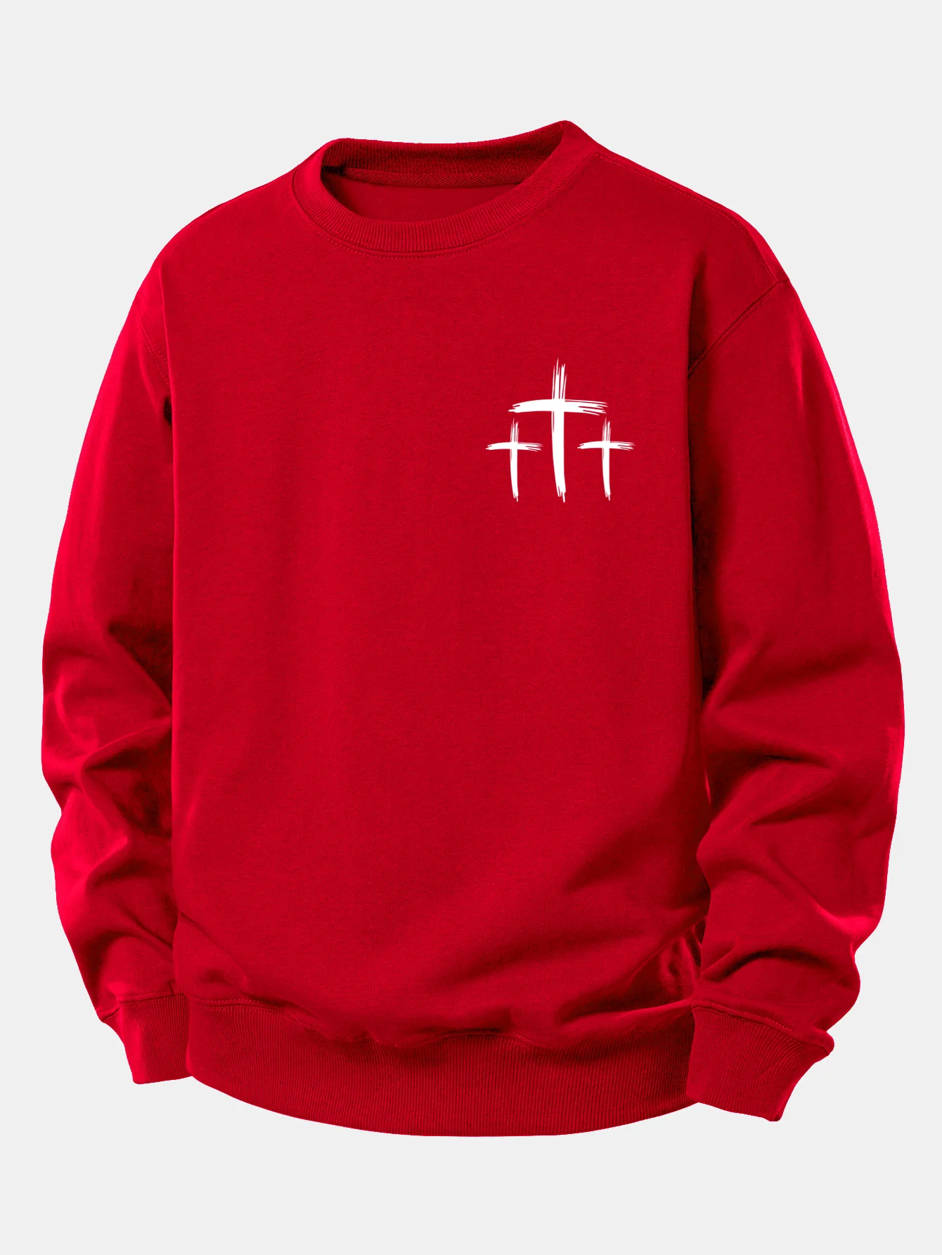 Faith Over Fear Cross Print Relax Fit Sweatshirt - Image 18