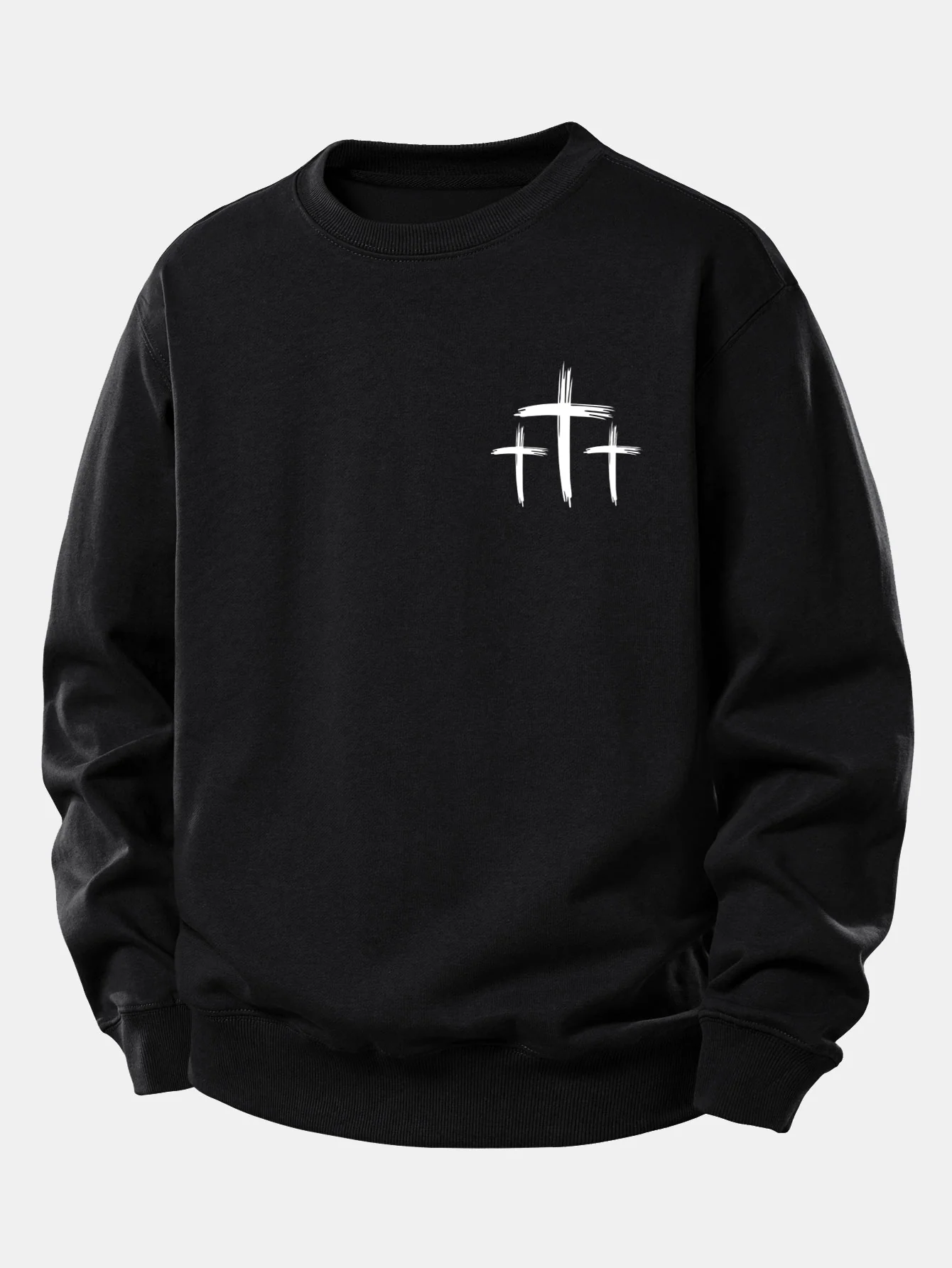 Faith Over Fear Cross Print Relax Fit Sweatshirt - Image 2