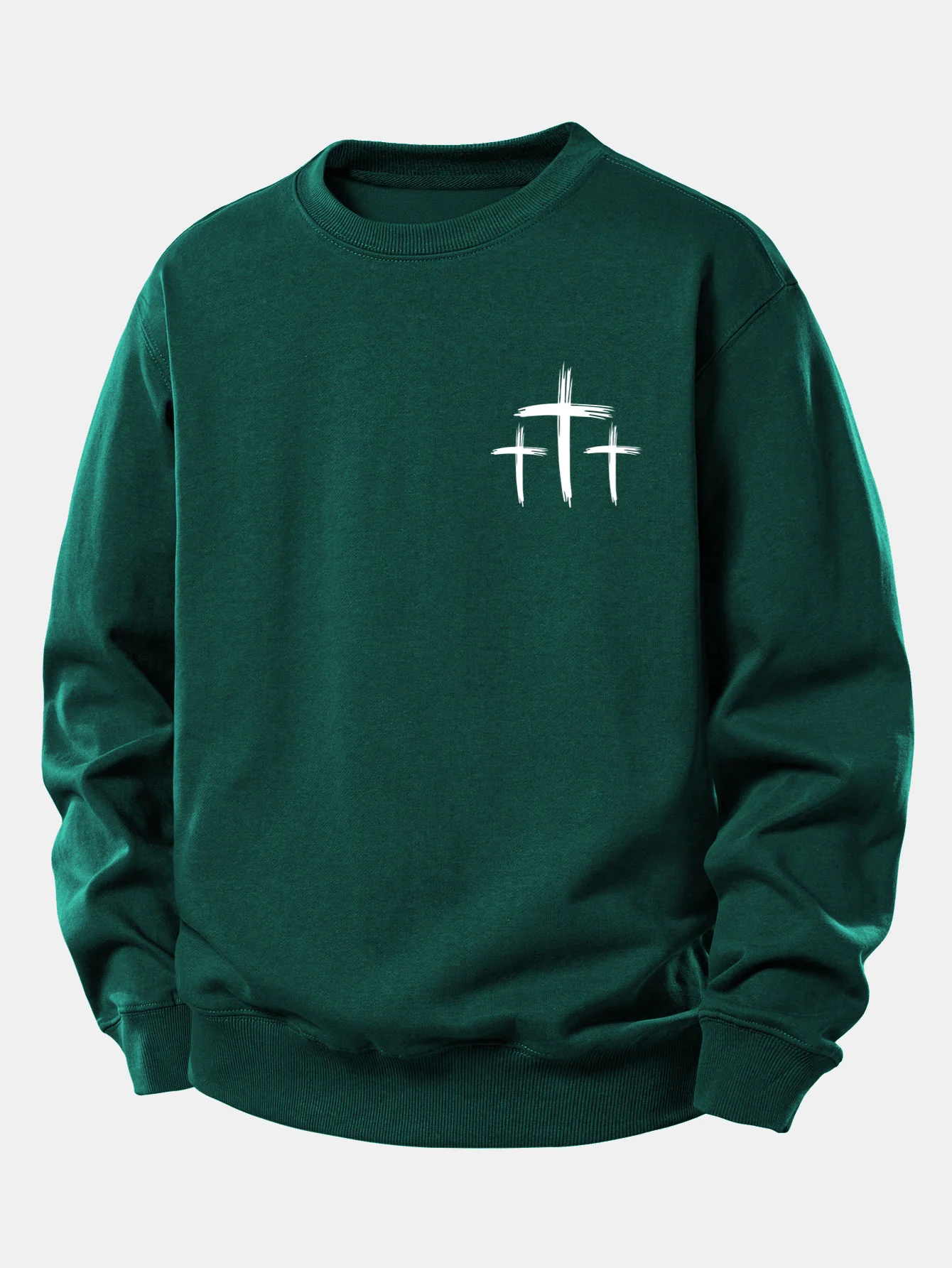 Faith Over Fear Cross Print Relax Fit Sweatshirt - Image 20