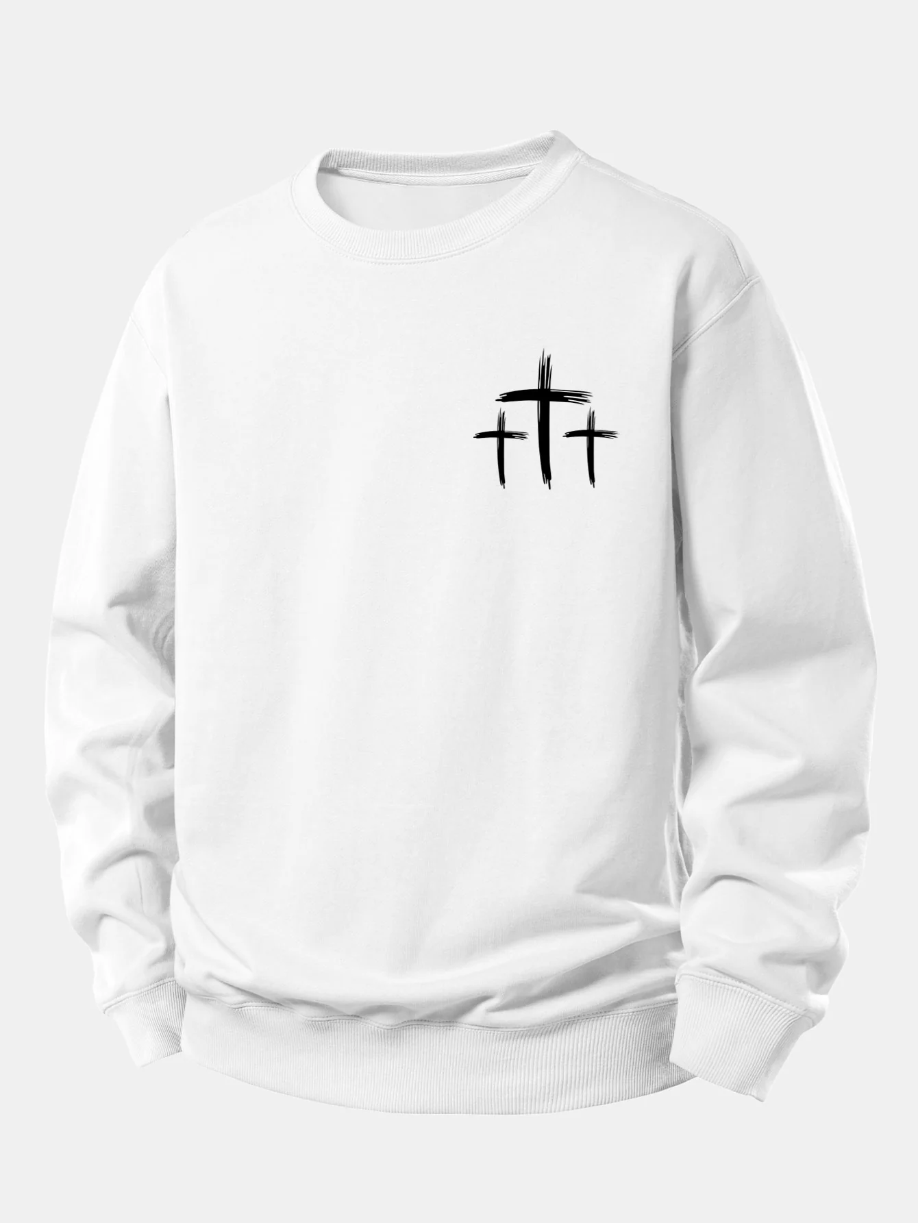 Faith Over Fear Cross Print Relax Fit Sweatshirt - Image 4