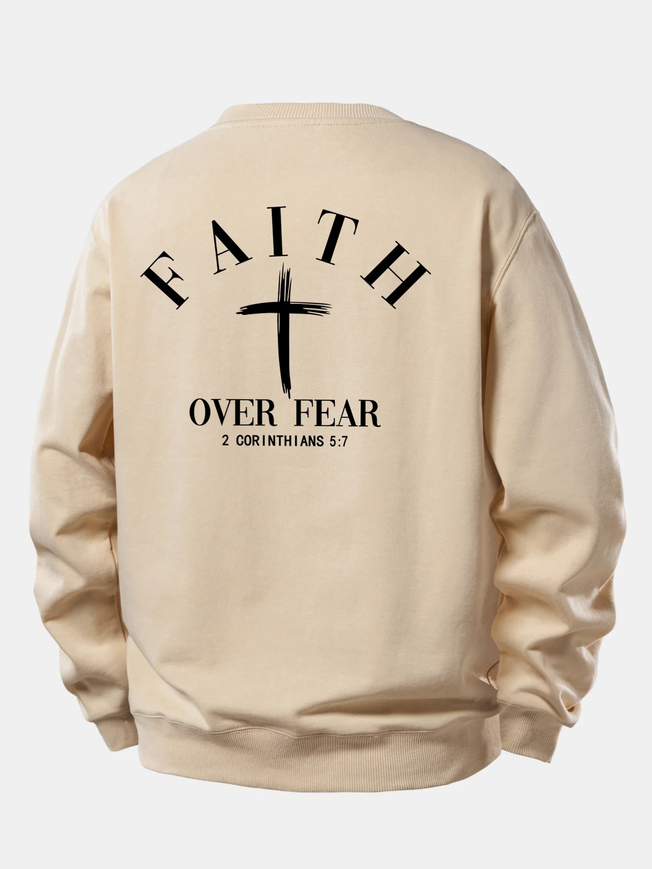 Faith Over Fear Cross Print Relax Fit Sweatshirt - Image 5