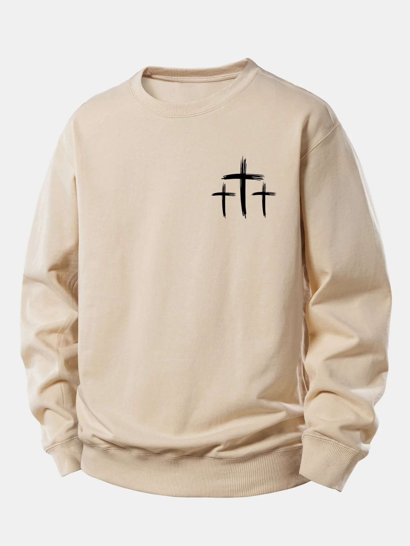 Faith Over Fear Cross Print Relax Fit Sweatshirt - Image 6