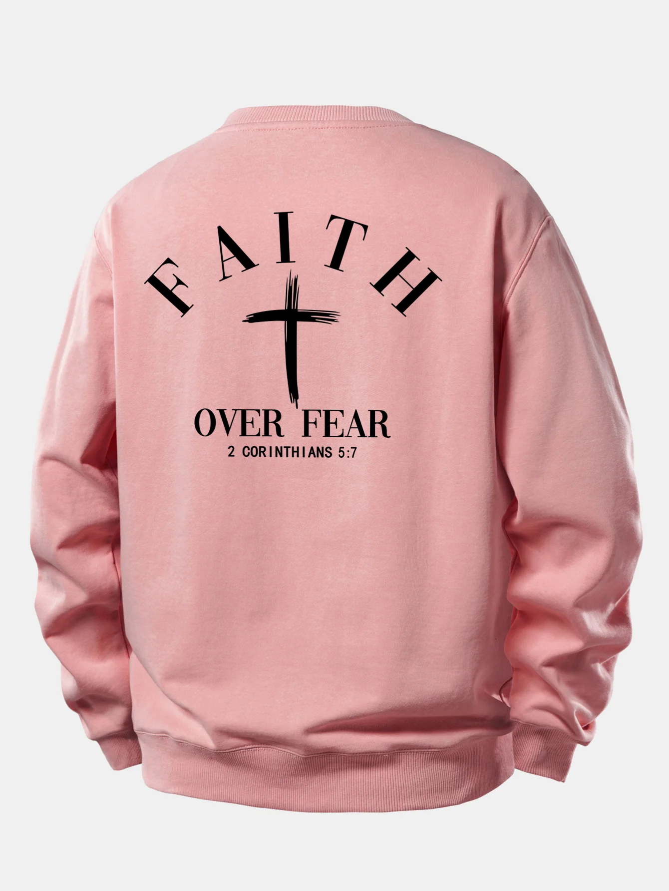 Faith Over Fear Cross Print Relax Fit Sweatshirt - Image 7