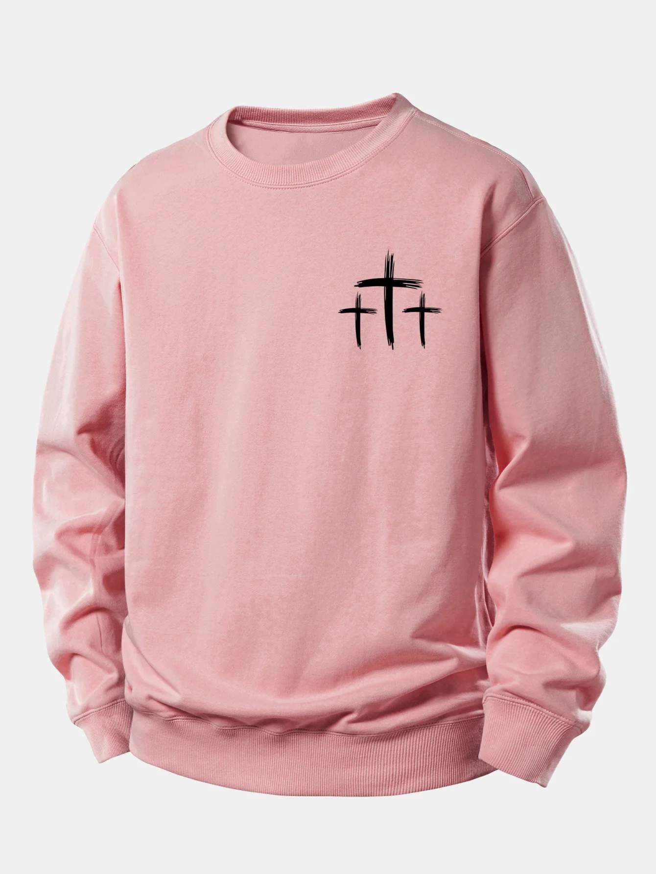 Faith Over Fear Cross Print Relax Fit Sweatshirt - Image 8