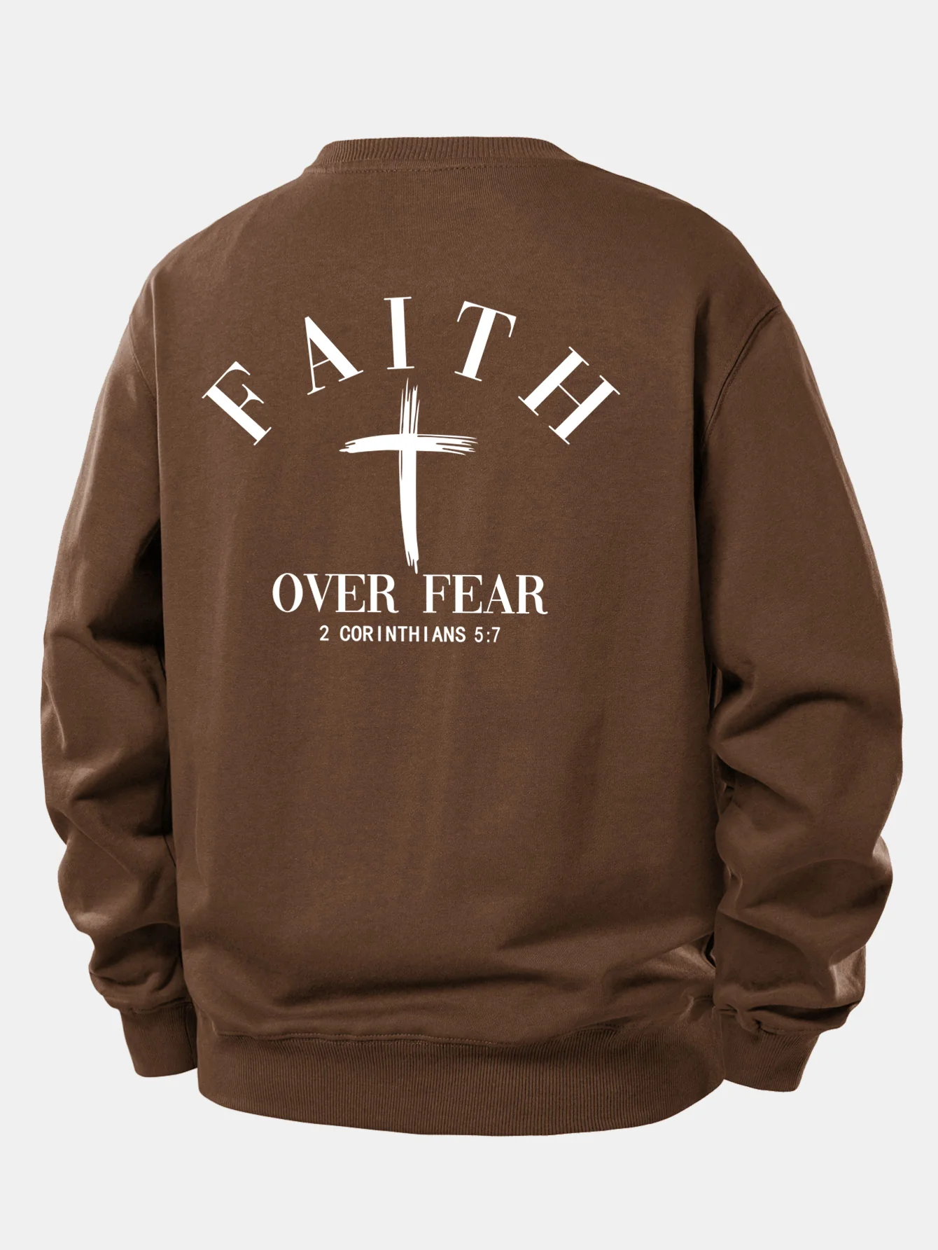 Faith Over Fear Cross Print Relax Fit Sweatshirt - Image 9