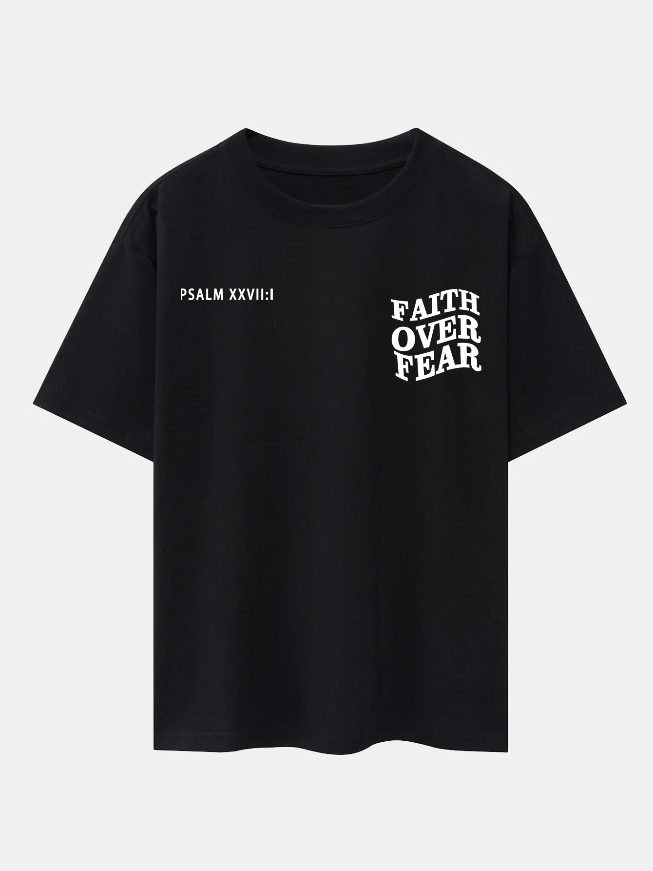 Faith Over Fear Print Oversize T-Shirt mit überschnittenen Schultern