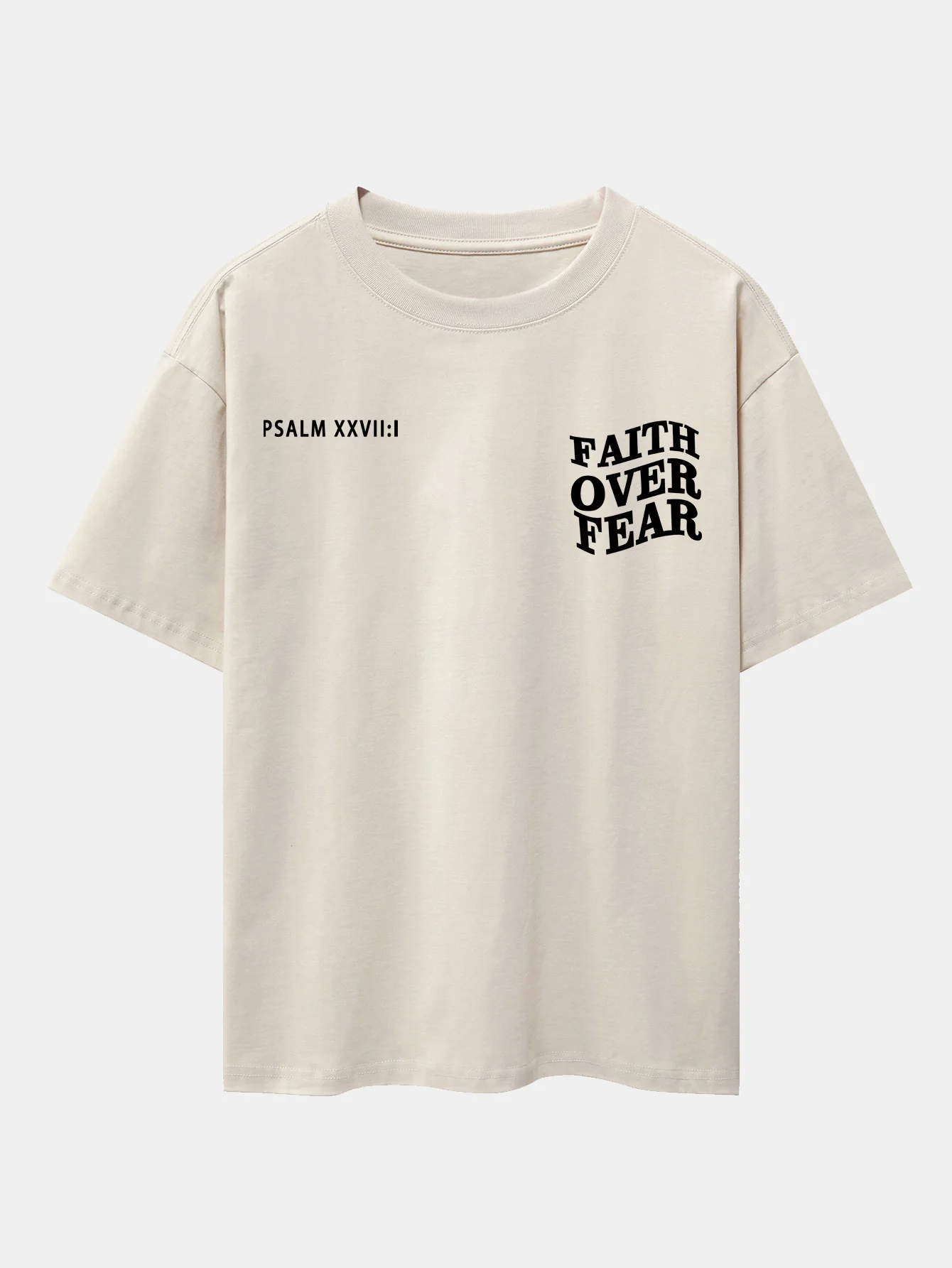 Faith Over Fear Print Oversize T-Shirt mit überschnittenen Schultern - Image 10
