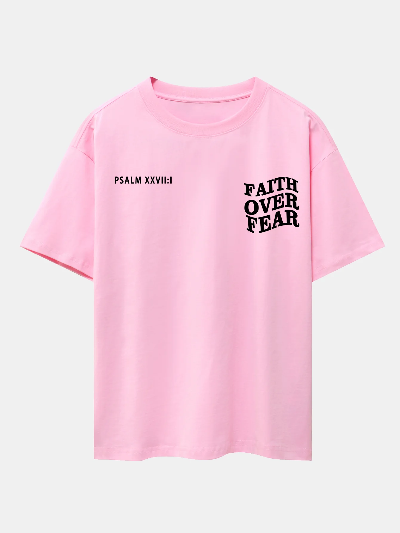 Faith Over Fear Print Oversize T-Shirt mit überschnittenen Schultern - Image 12