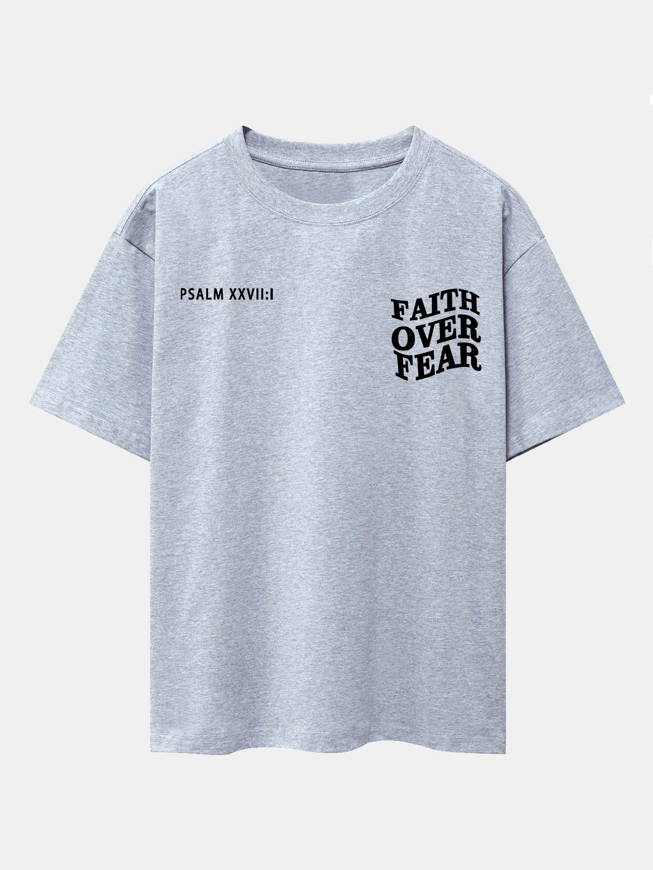 Faith Over Fear Print Oversize T-Shirt mit überschnittenen Schultern - Image 13