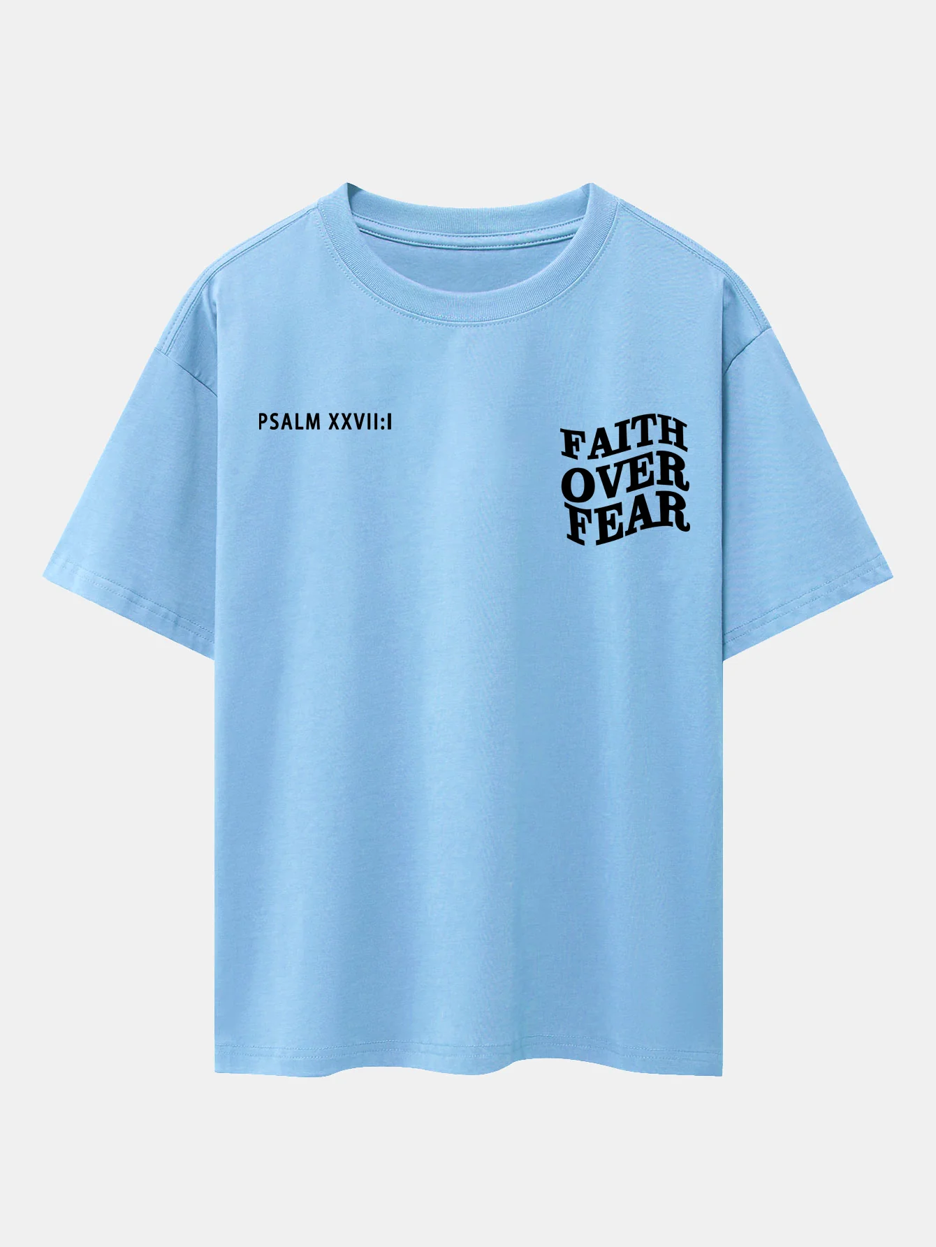 Faith Over Fear Print Oversize T-Shirt mit überschnittenen Schultern - Image 14
