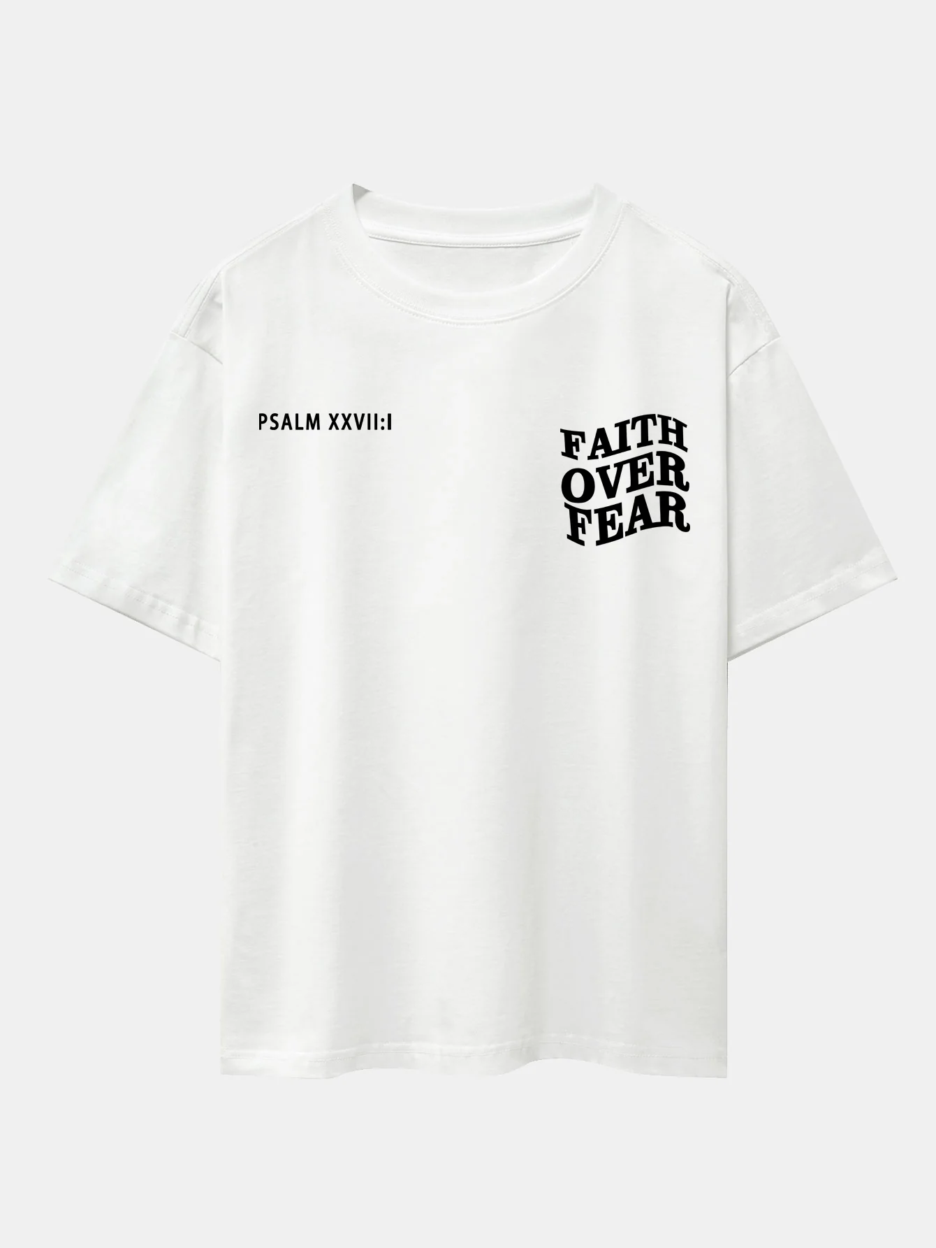 Faith Over Fear Print Oversize T-Shirt mit überschnittenen Schultern - Image 2