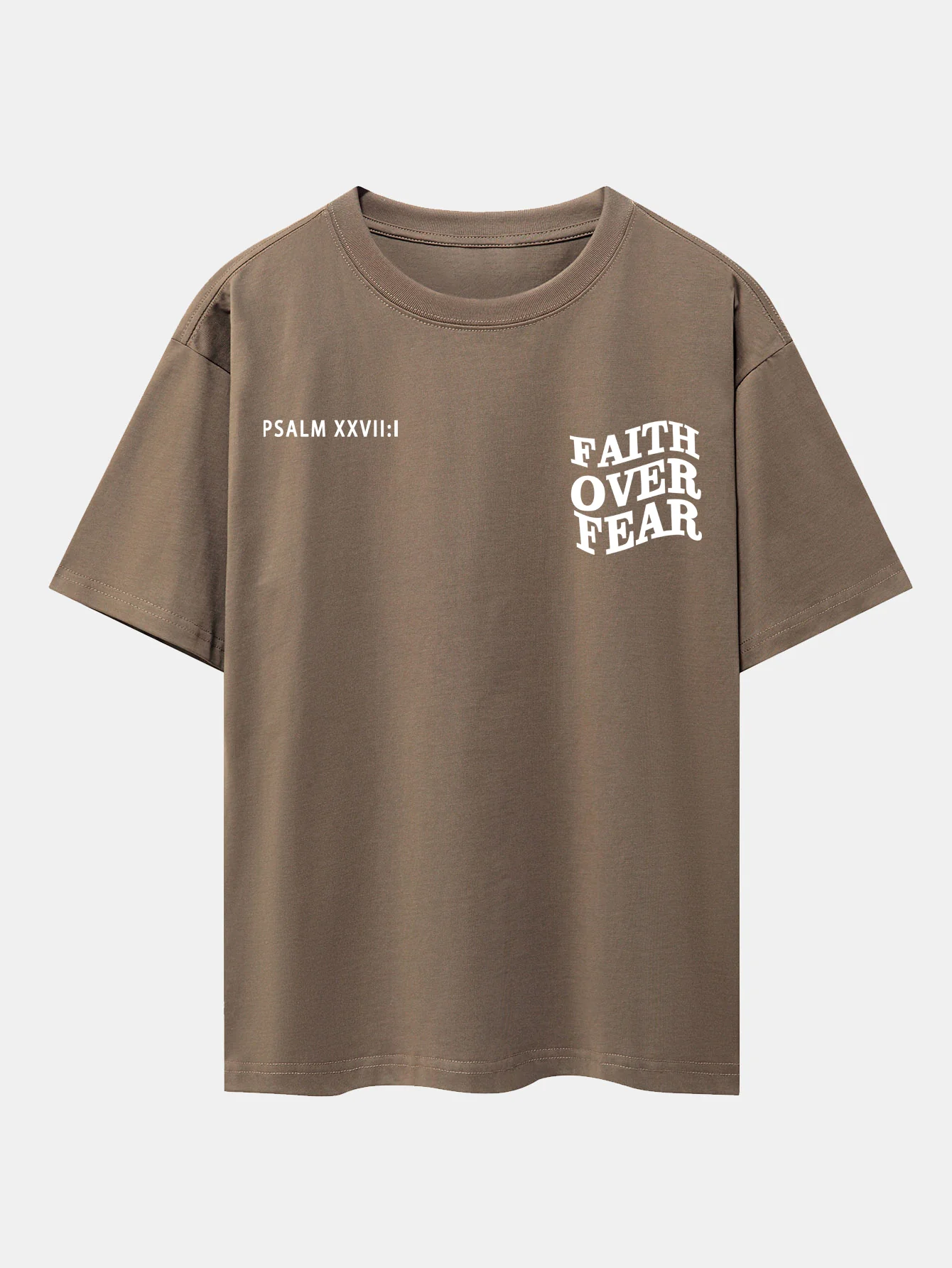 Faith Over Fear Print Oversize T-Shirt mit überschnittenen Schultern - Image 4