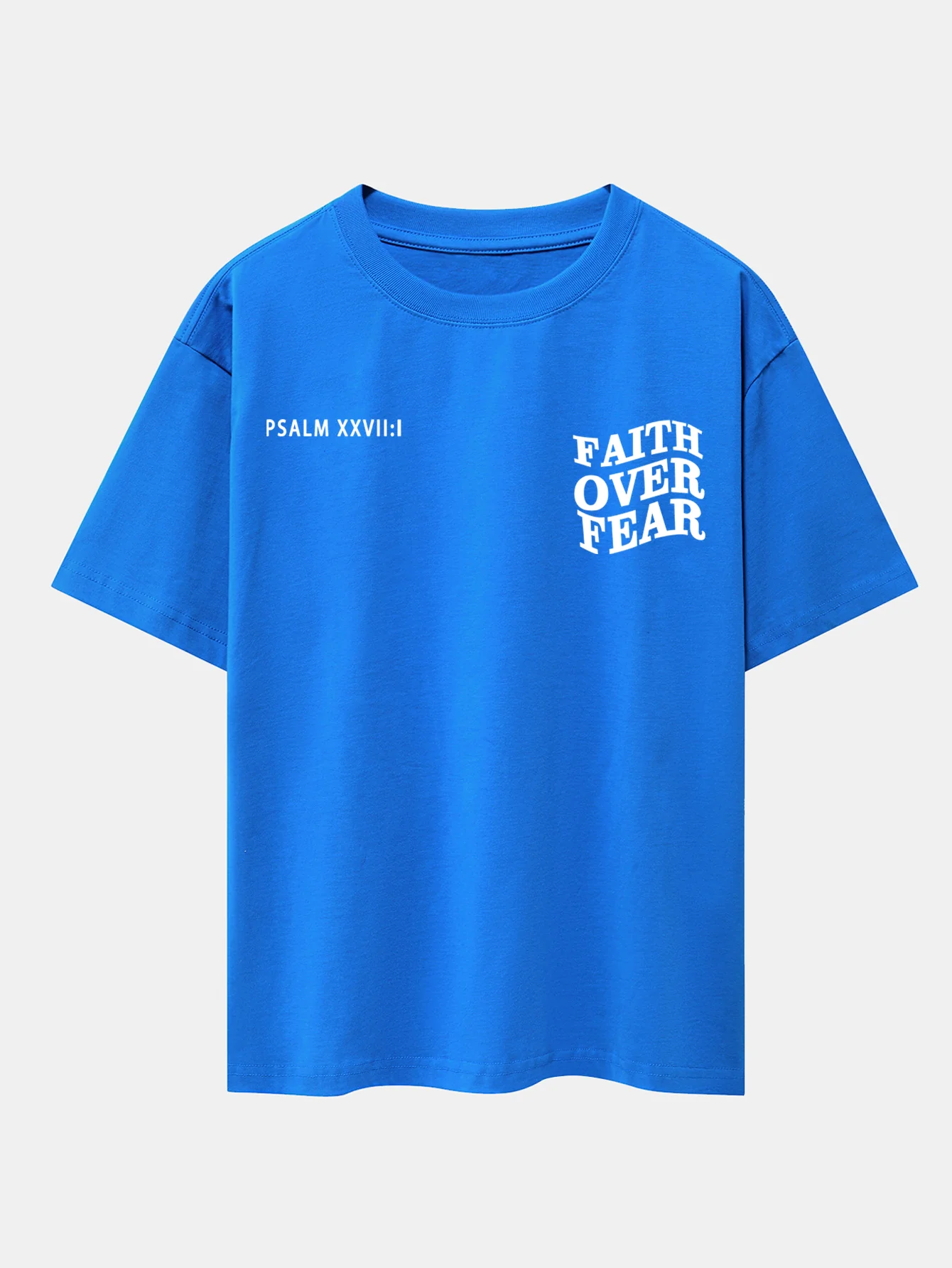 Faith Over Fear Print Oversize T-Shirt mit überschnittenen Schultern - Image 6