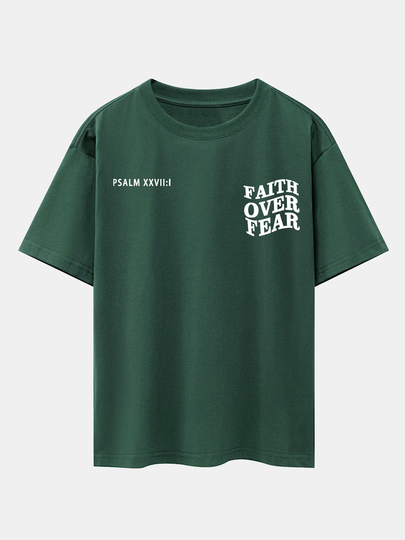 Faith Over Fear Print Oversize T-Shirt mit überschnittenen Schultern - Image 8