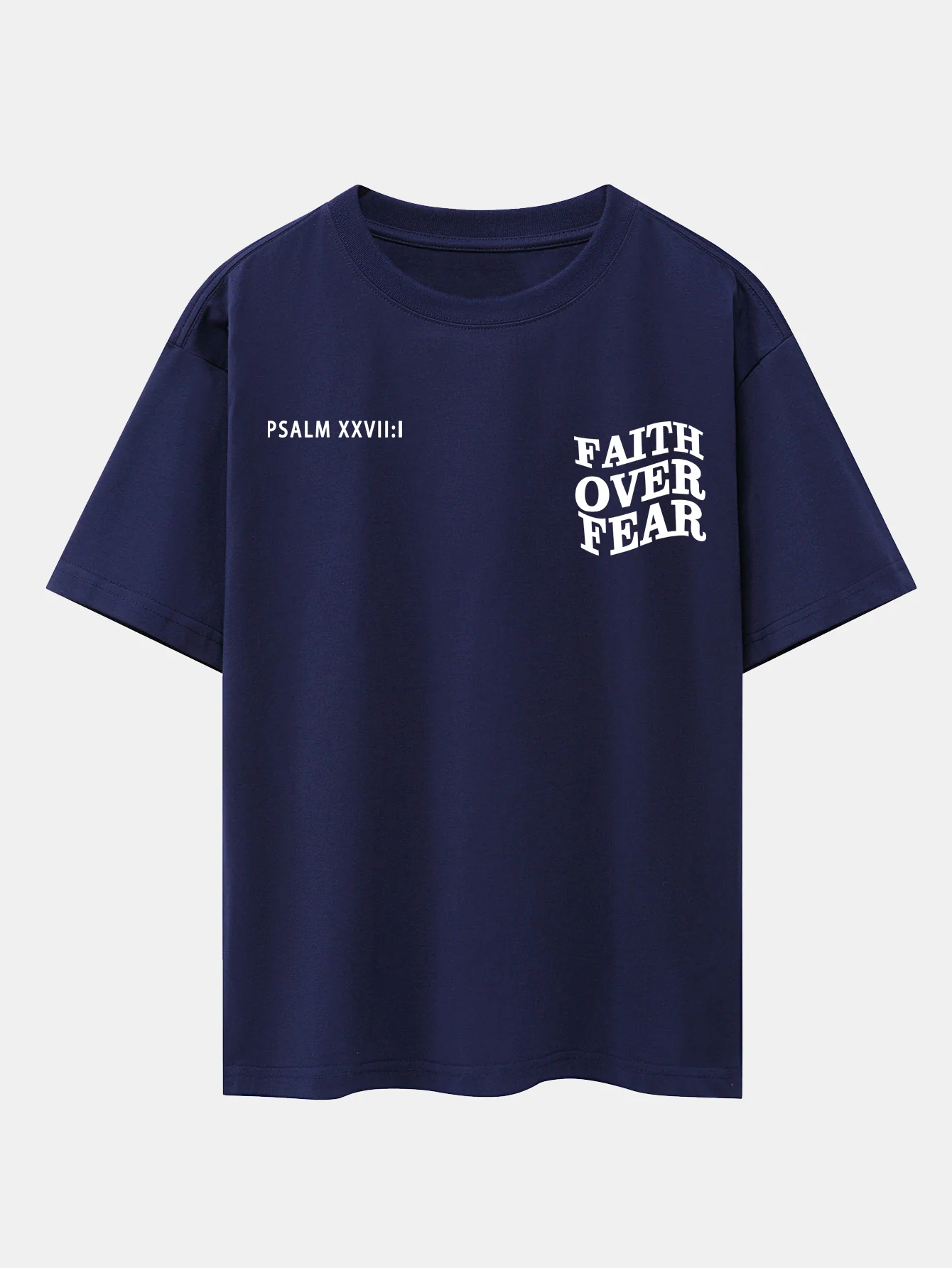 Faith Over Fear Print Oversize T-Shirt mit überschnittenen Schultern - Image 9